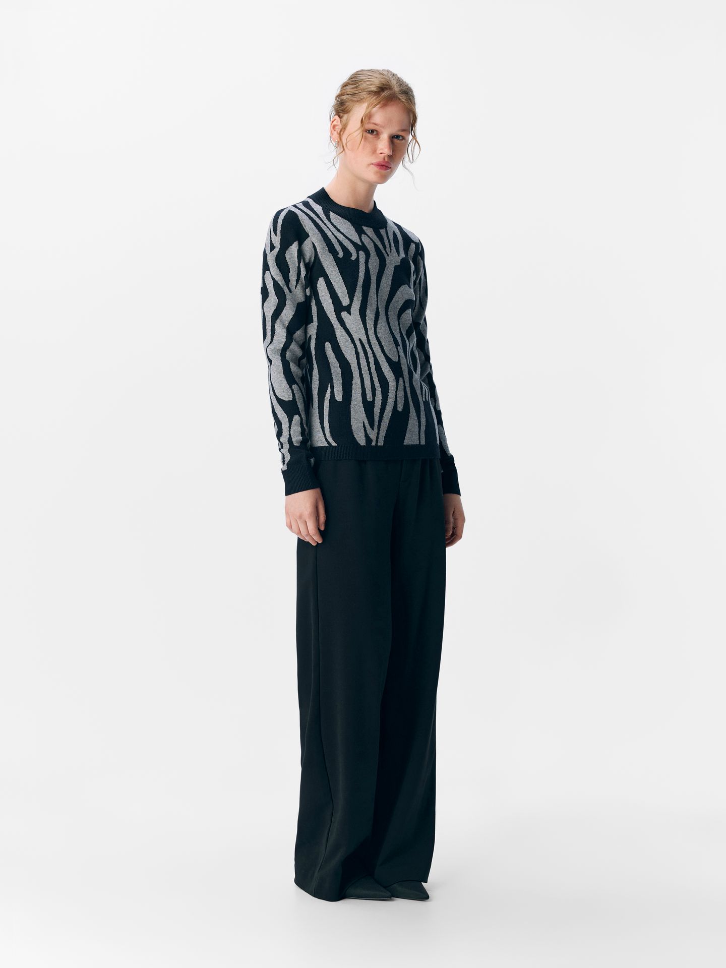 Object OBJRAY L/S  KNIT PULLOVER AOP NOOS Black/Mgm abstract 2900159669012