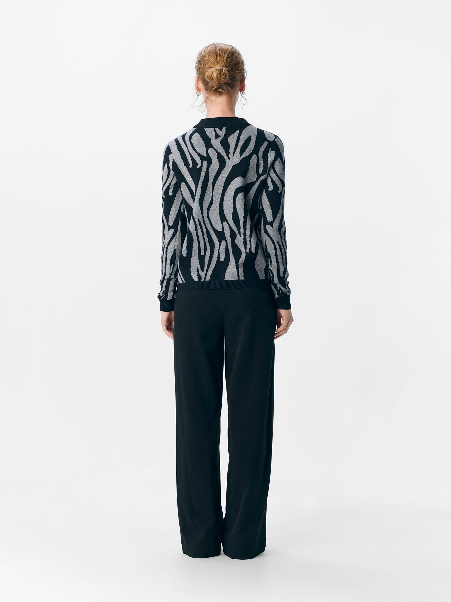 Object OBJRAY L/S  KNIT PULLOVER AOP NOOS Black/Mgm abstract 2900159669012