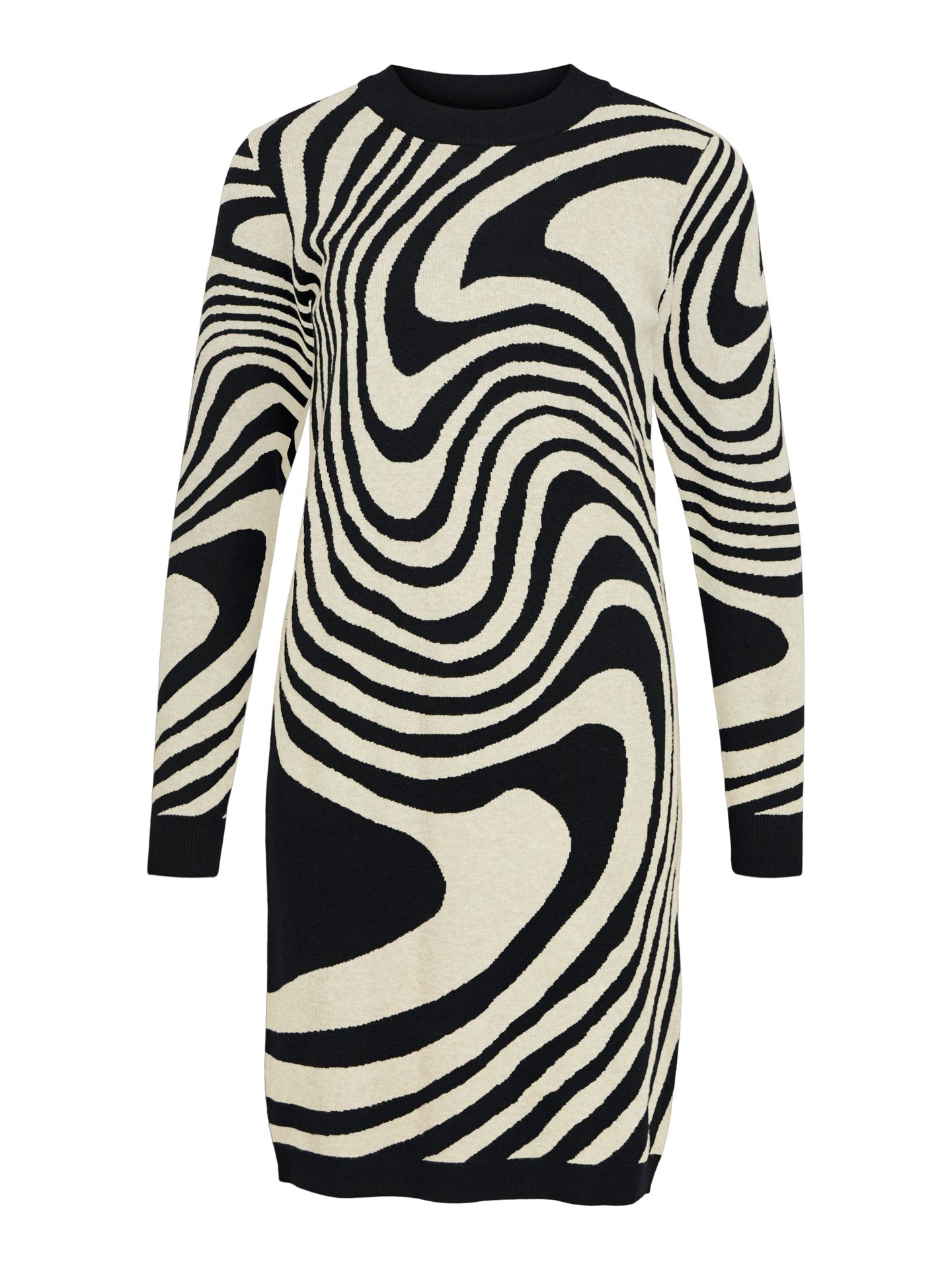 Object OBJRAY L/S  KNIT DRESS AOP NOOS Black/Sandshell zebra 2900151083021