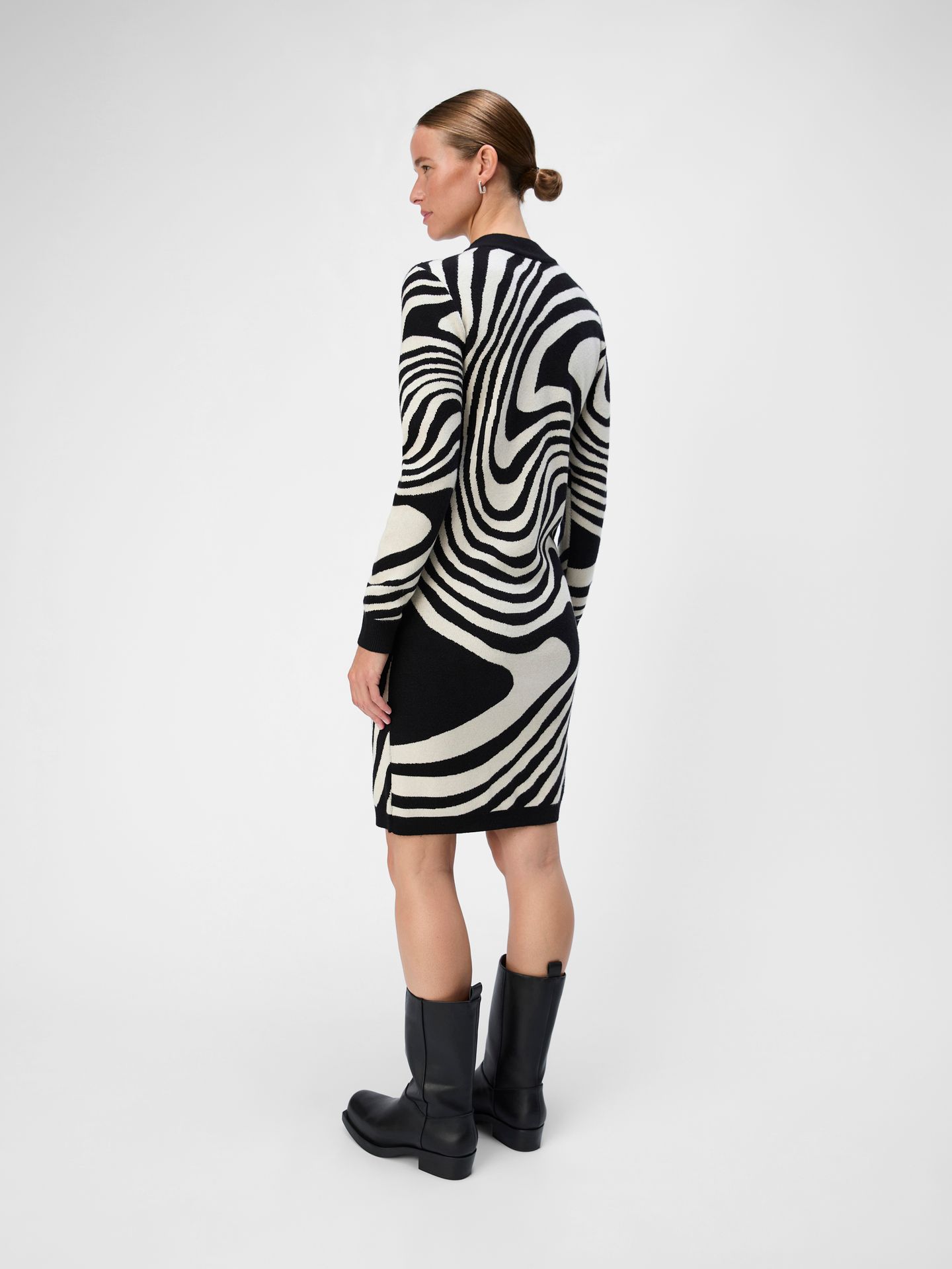 OBJECT OBJRAY L/S  KNIT DRESS AOP NOOS Black/Sandshell zebra 2900151083038