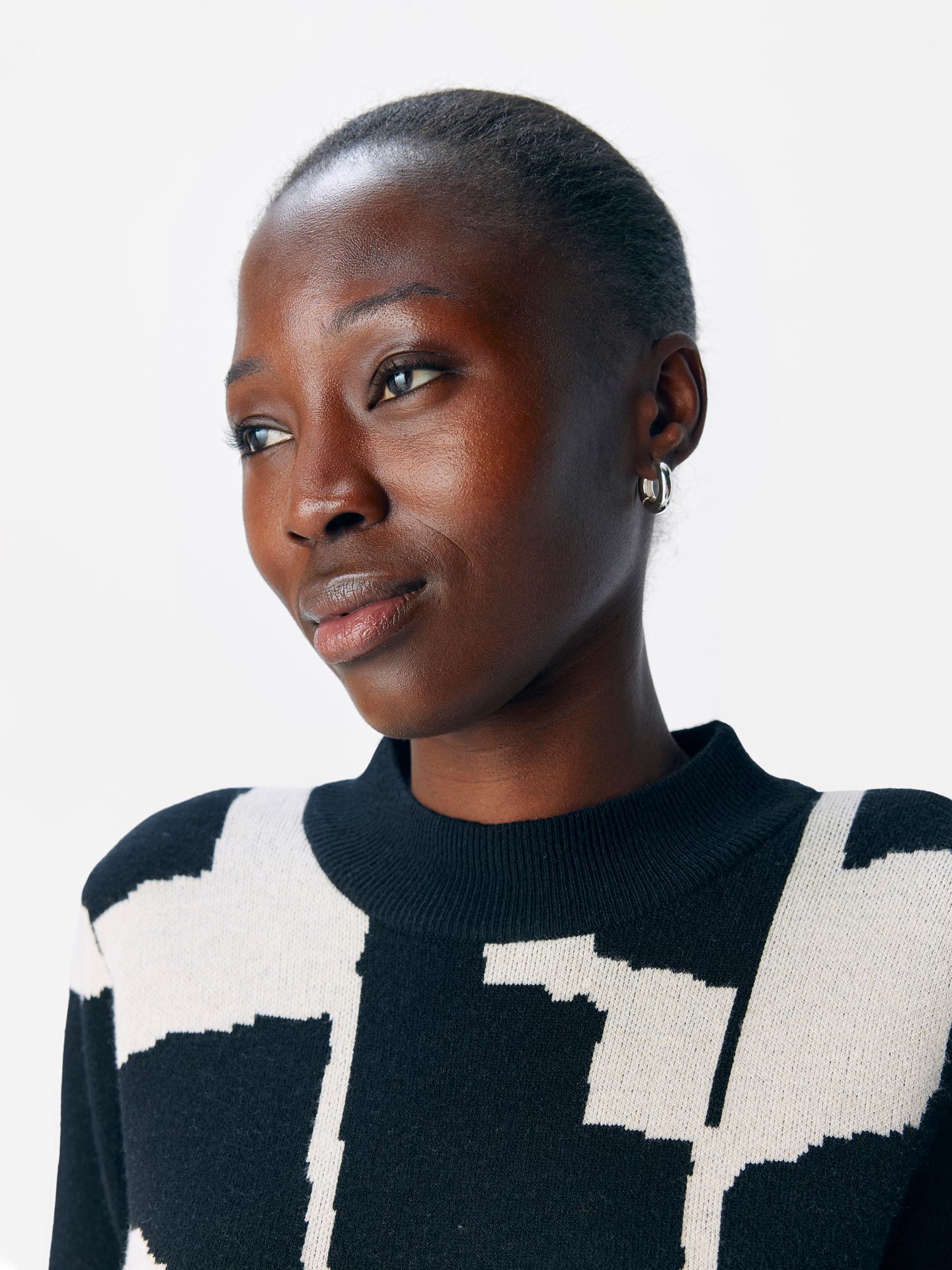 Object OBJRAY L/S  KNIT DRESS AOP NOOS Black/Sandshell graphic blocking 2900159525011