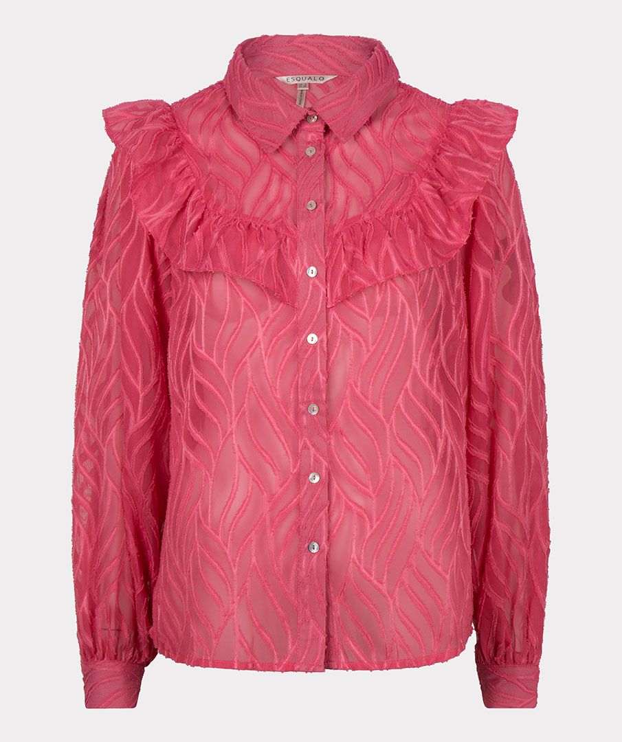  Blouse frill burn out 520 pink 2900136425136
