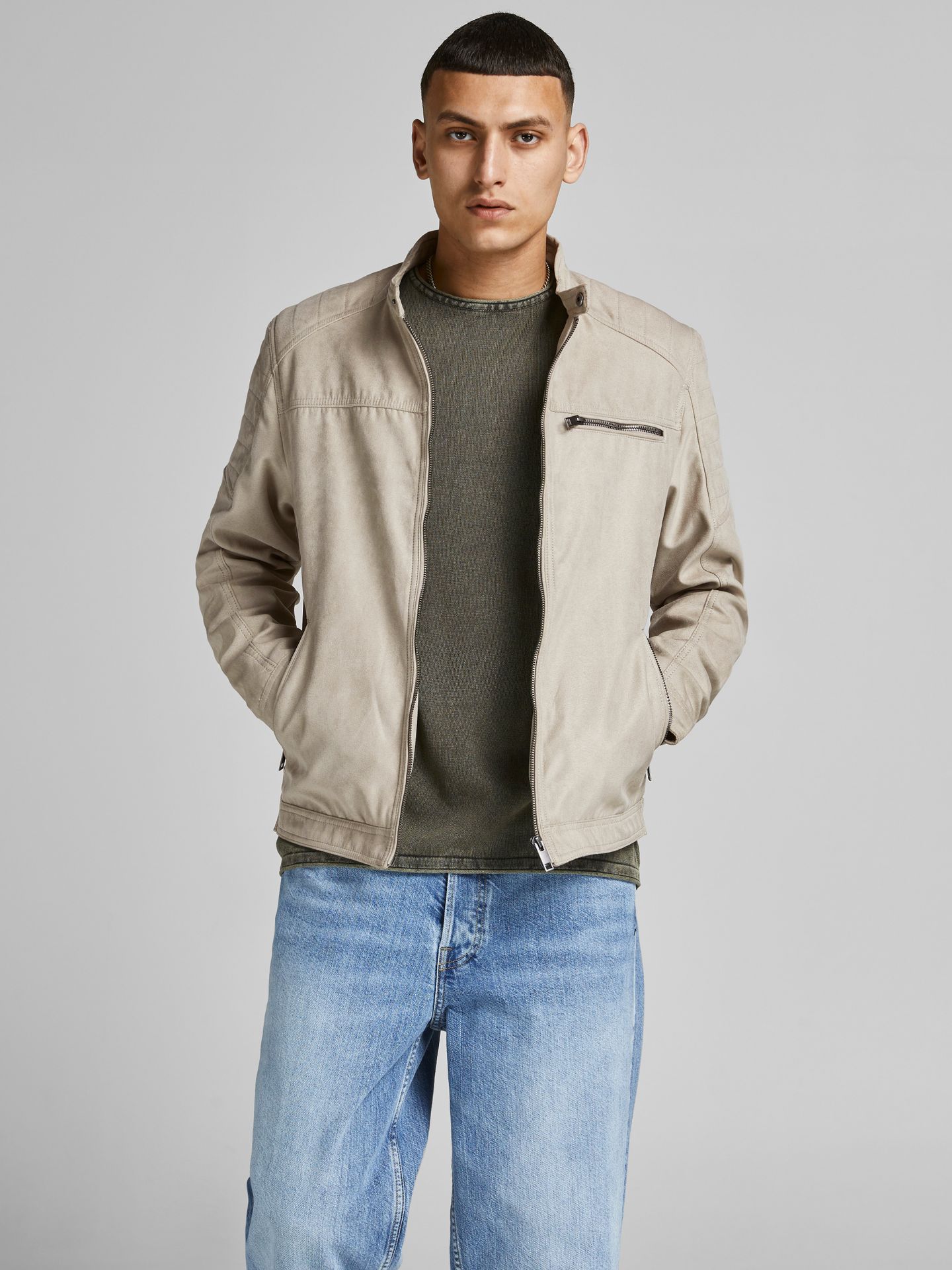 Jack & Jones JJEROCKY JACKET NOOS String/Fake suede 2900136450022