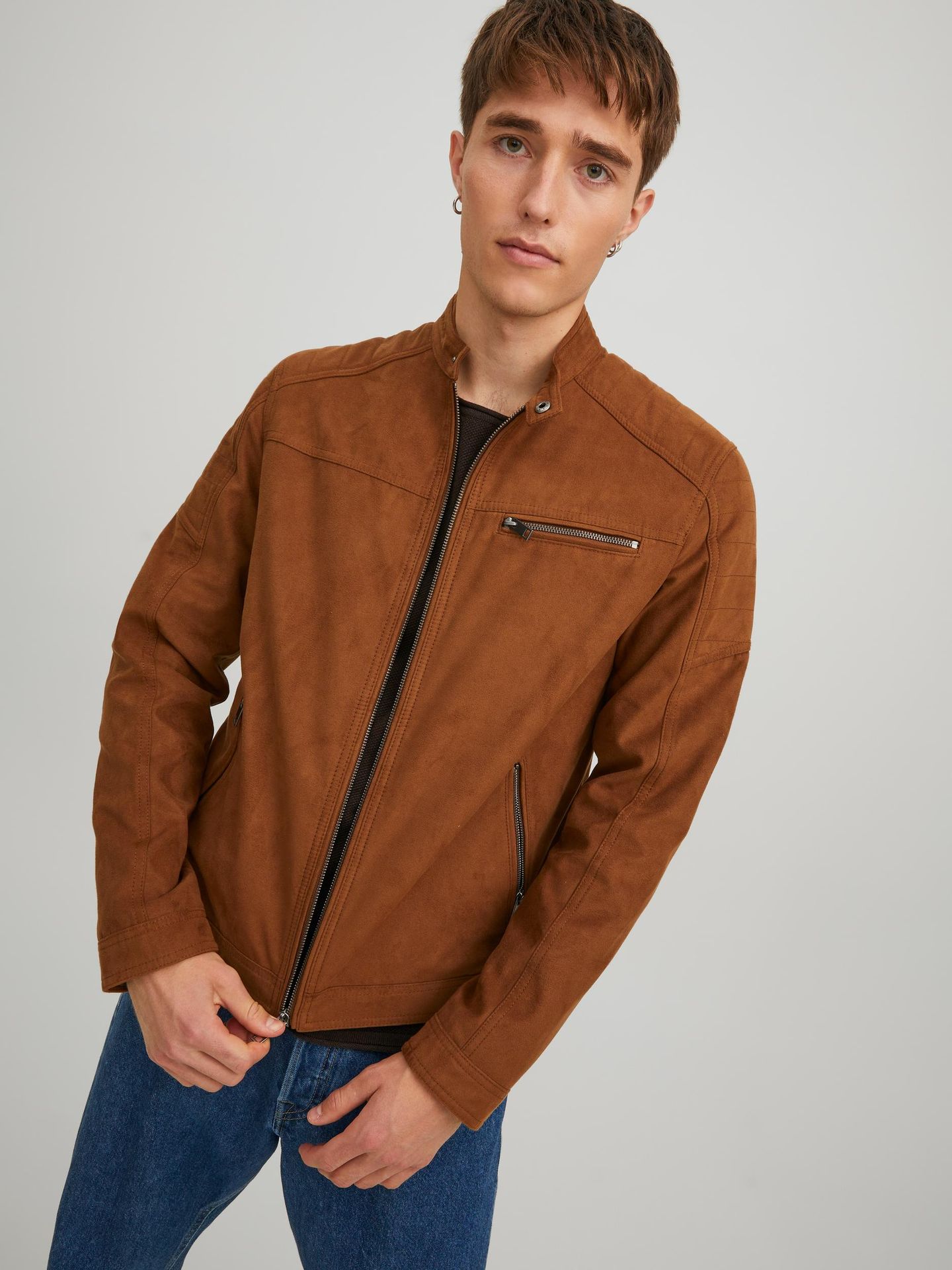 Jack & Jones JJEROCKY JACKET NOOS Cognac/Fake suede 2900136451043