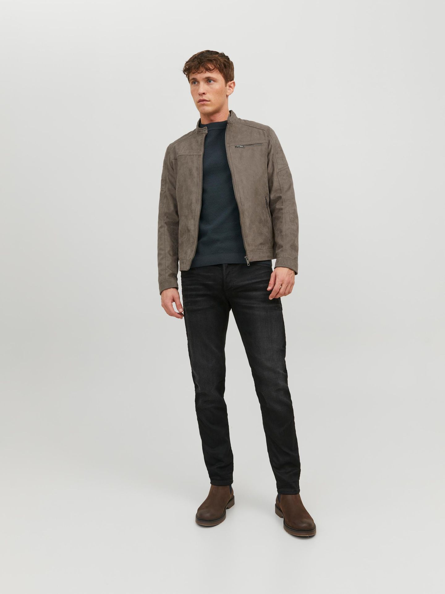 Jack & Jones JJEROCKY JACKET NOOS Falcon/Fake suede 2900136446018