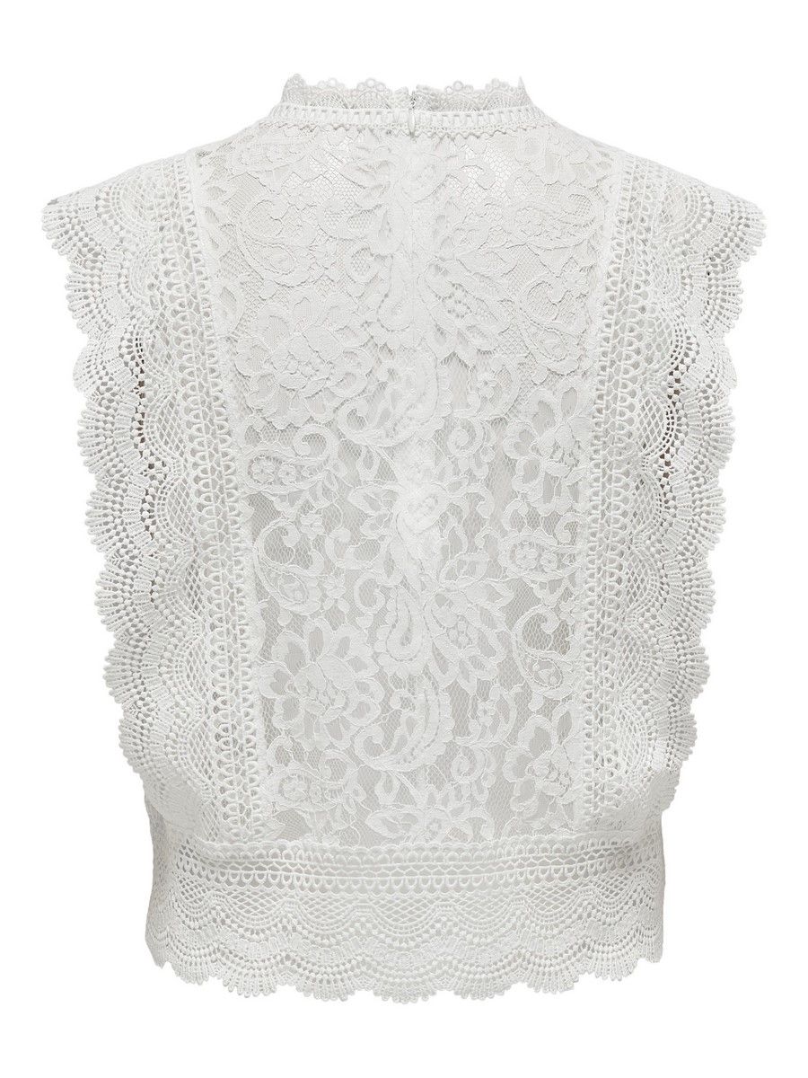 Only ONLKARO S/L LACE TOP NOOS WVN Cloud Dancer 2900136457038
