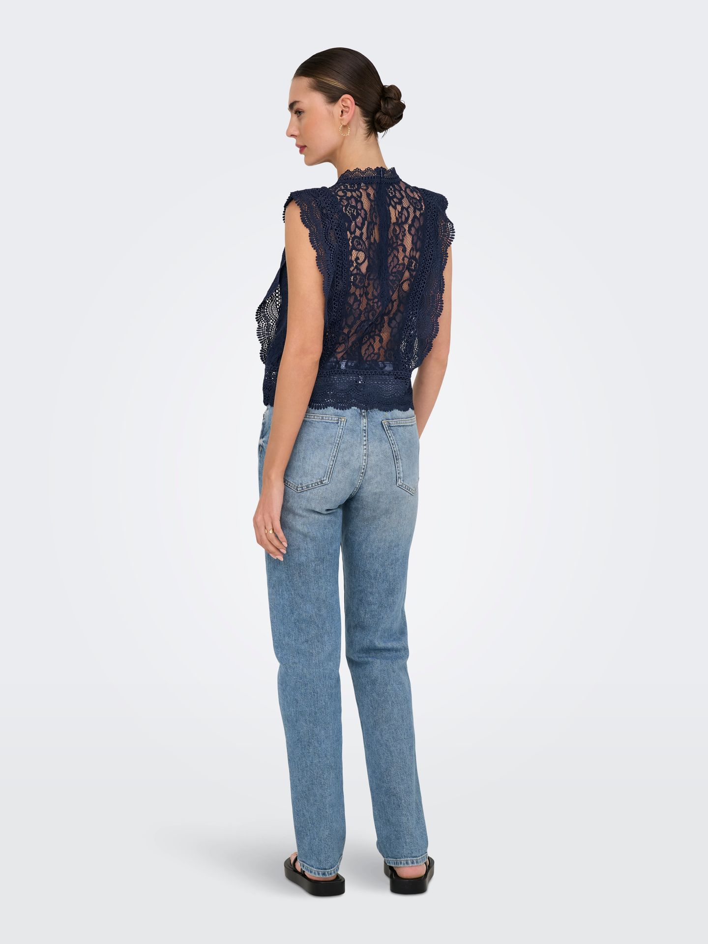 Only ONLKARO S/L LACE TOP NOOS WVN Night Sky 2900166450030
