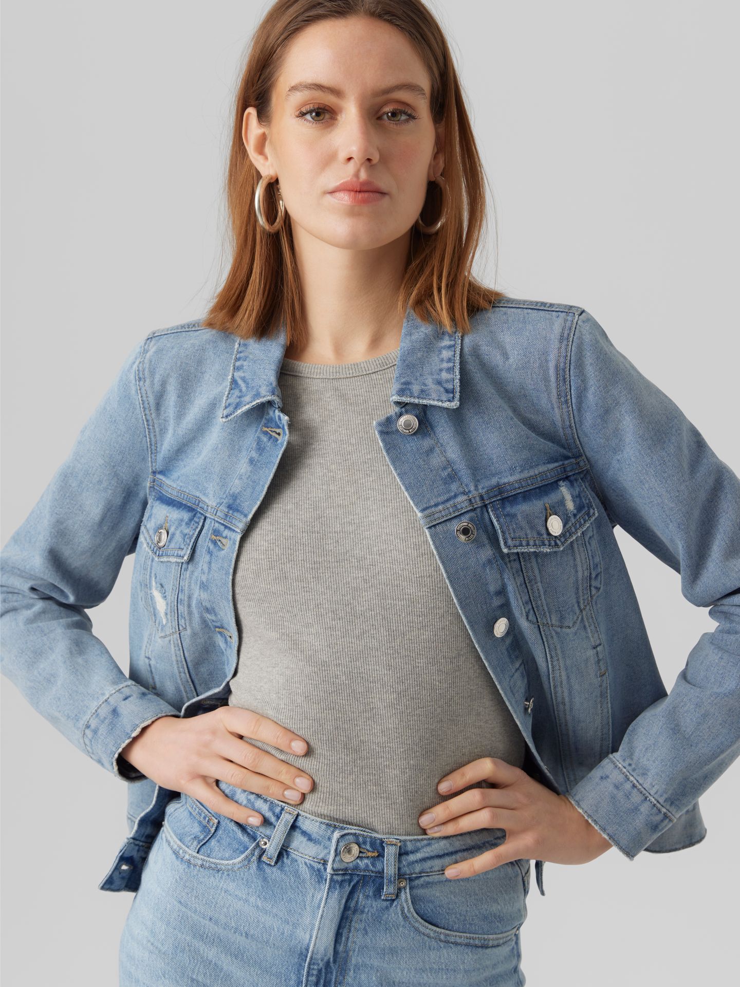Vero Moda VMZORICA LS DENIM JACKET MIX NOOS Light Blue Denim 2900136481040