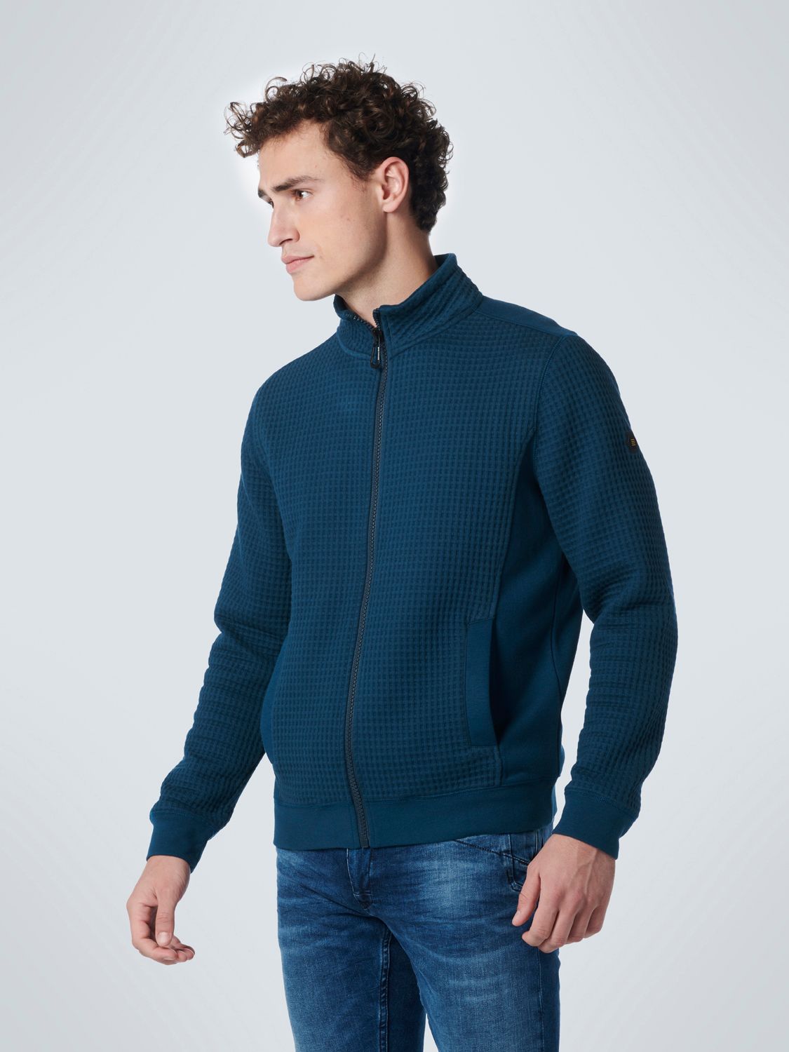 No Excess Sweater Full Zipper Jacquard Carbon Blue 179 00102773-EKA14000100000039