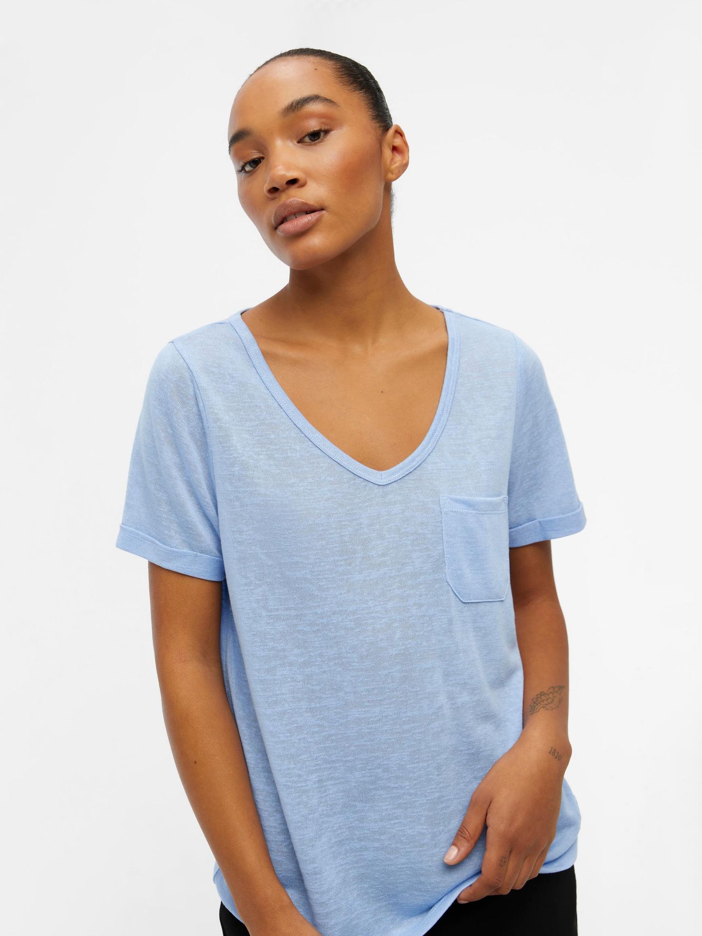 OBJTESSI SLUB S/S V-NECK NOOS