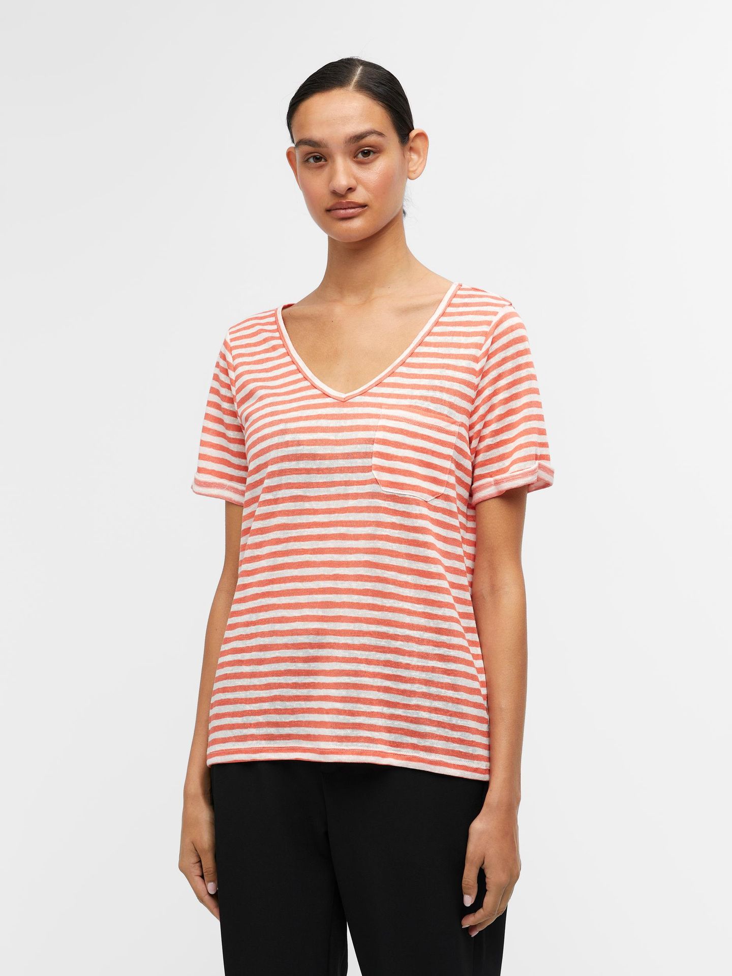 OBJTESSI SLUB S/S V-NECK NOOS