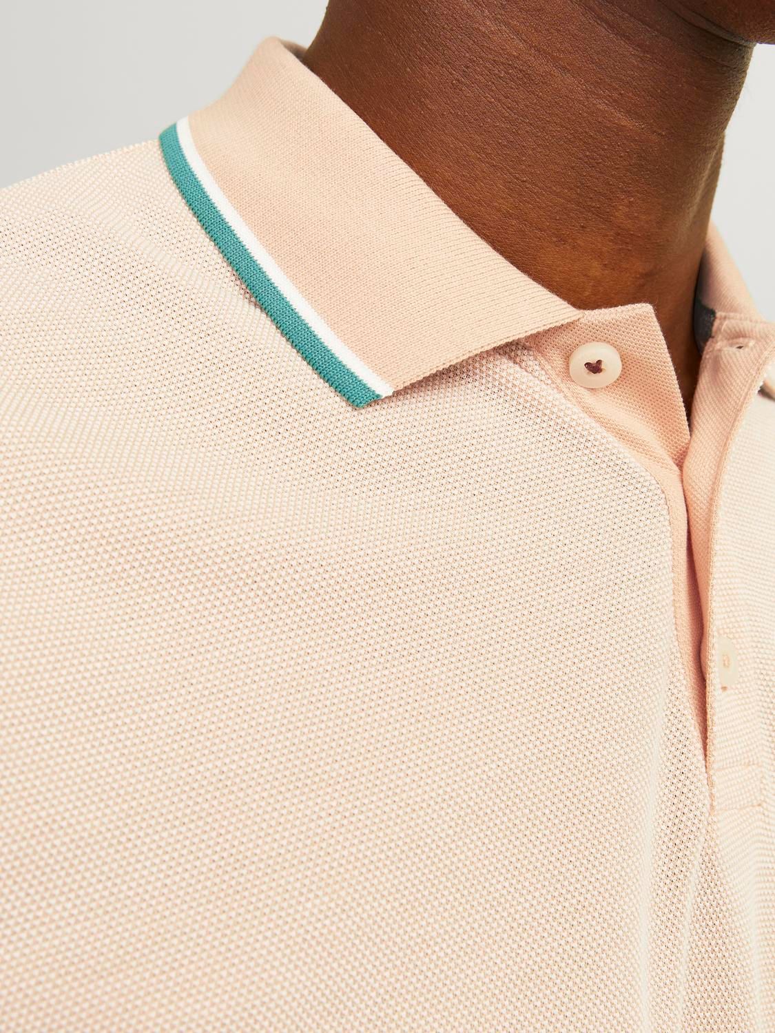 Jack & Jones JPRBLUWIN POLO SS NOOS Peach Nougat/REG. W. WHITE 2900148199032