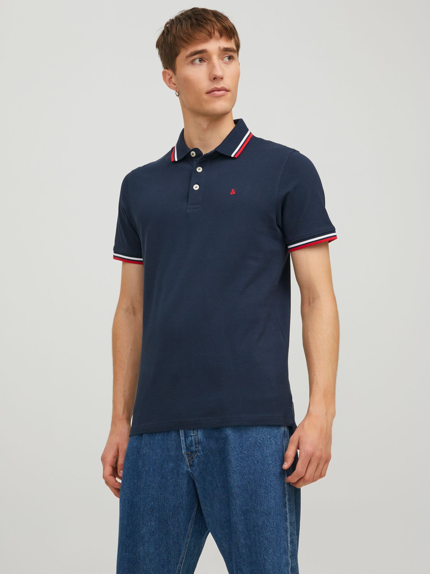 Jack & Jones JJEPAULOS POLO SS NOOS Navy Blazer/AOP 00102822-EKA26011400000046