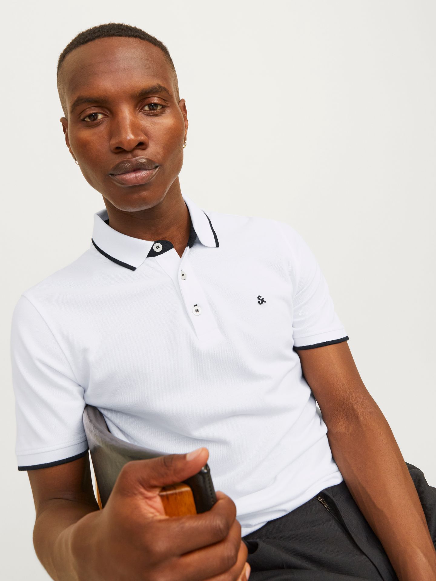 Jack & Jones JJEPAULOS POLO SS NOOS White/SLIM FIT 2900167810048