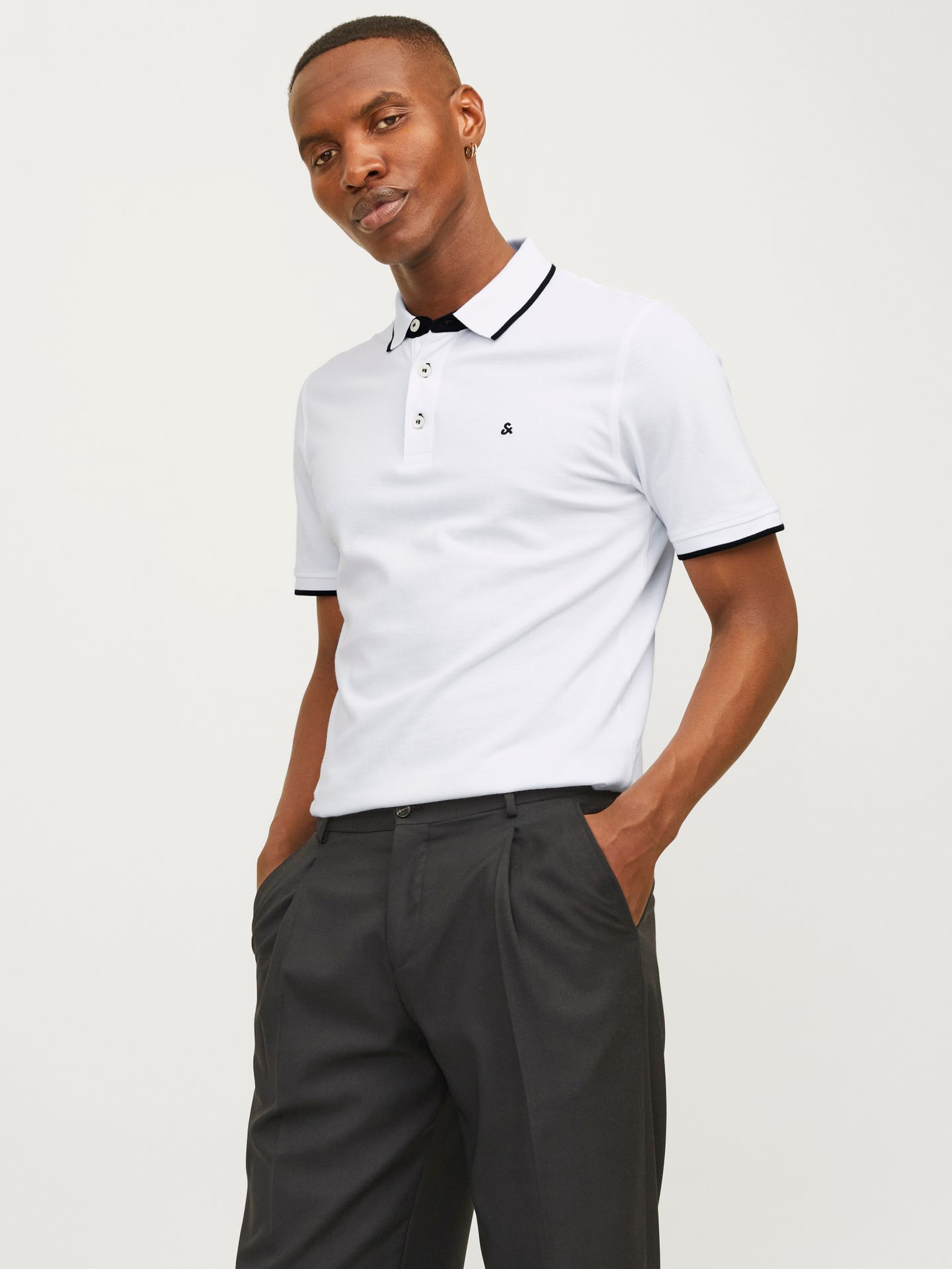 Jack & Jones JJEPAULOS POLO SS NOOS White/SLIM FIT 2900167810048