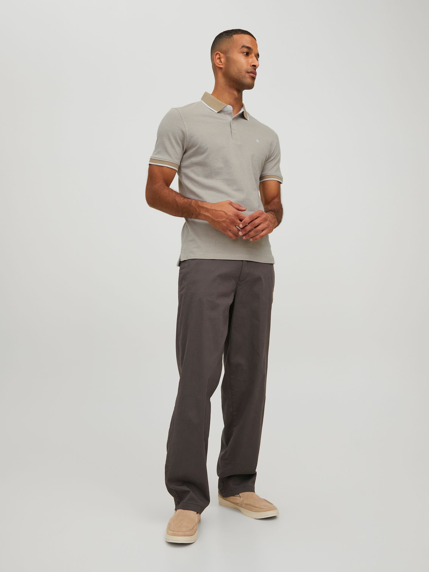 Jack & Jones JJEPAULOS POLO SS NOOS Crockery/MELANGE 00102822-EKA26011400000519