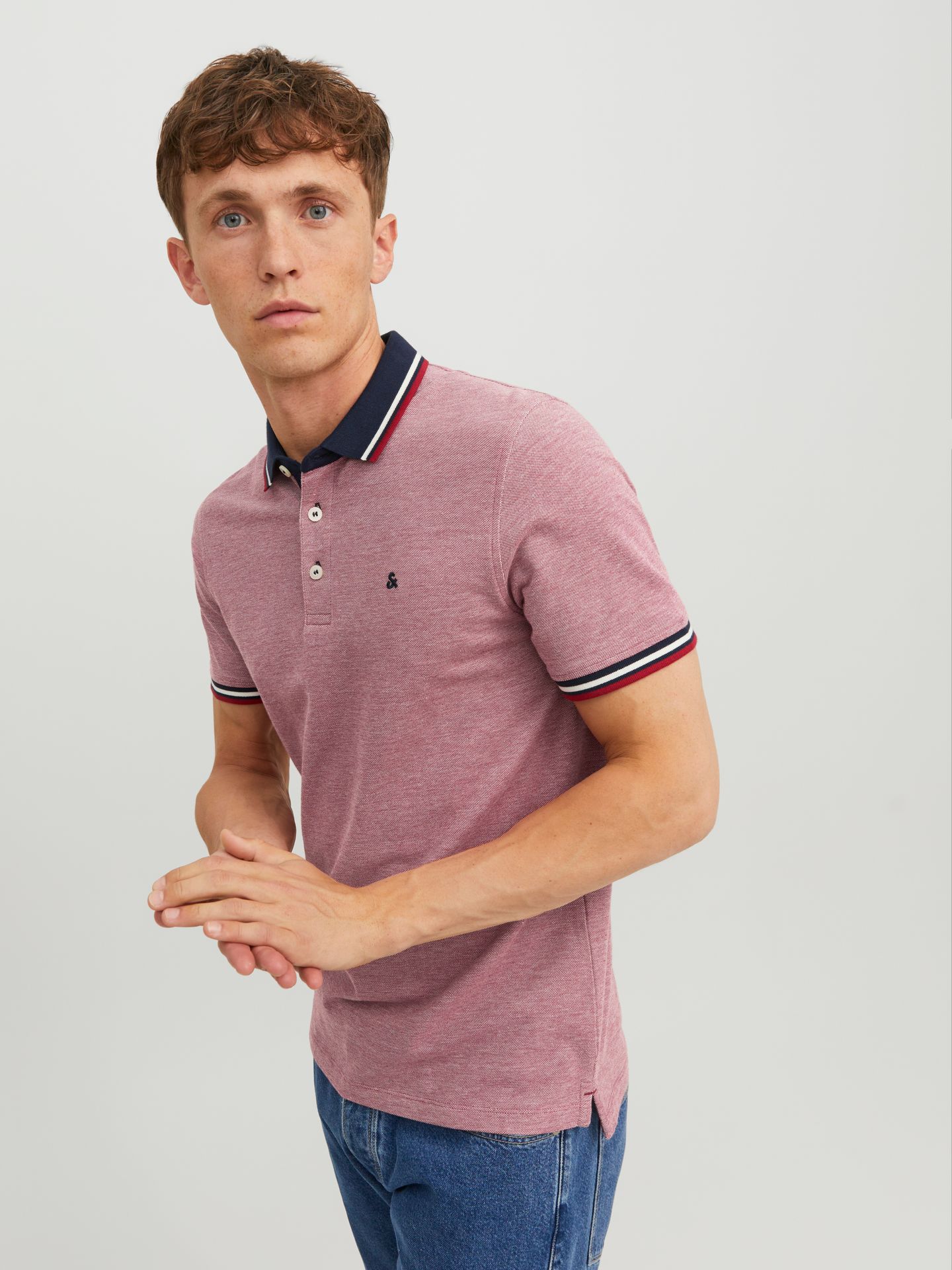 Jack & Jones JJEPAULOS POLO SS NOOS Rio Red/SLIM FIT 2900167812042