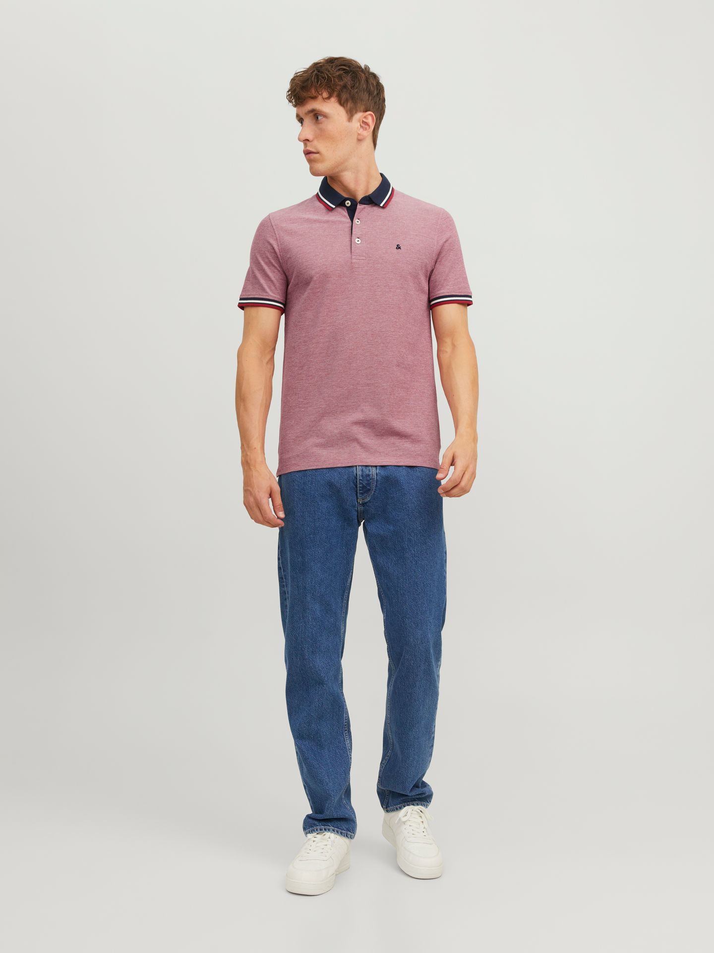 Jack & Jones JJEPAULOS POLO SS NOOS Rio Red/SLIM FIT 2900167812042