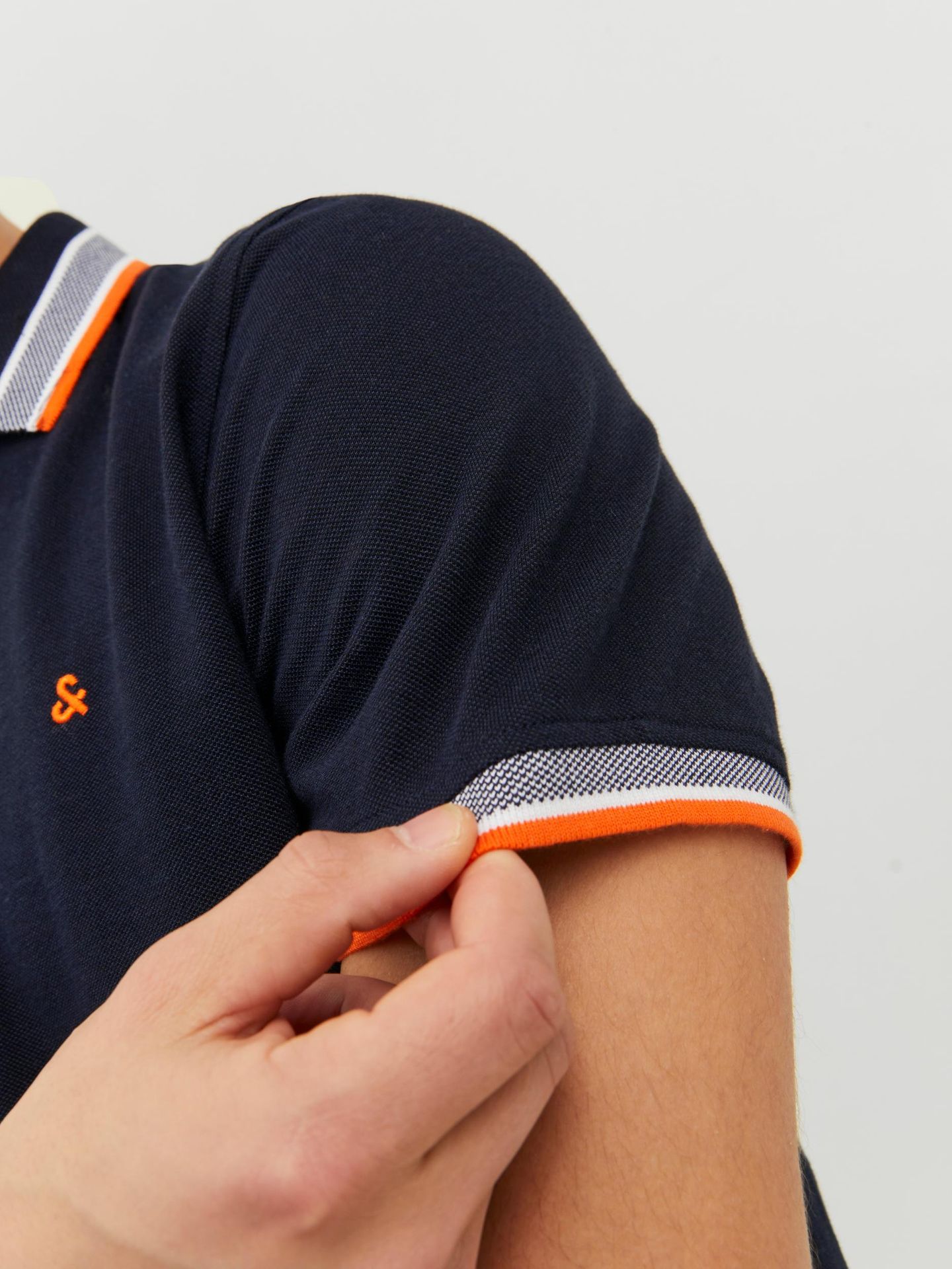 Jack & Jones JJEPAULOS POLO SS NOOS Black Navy/NEON 2900140900018