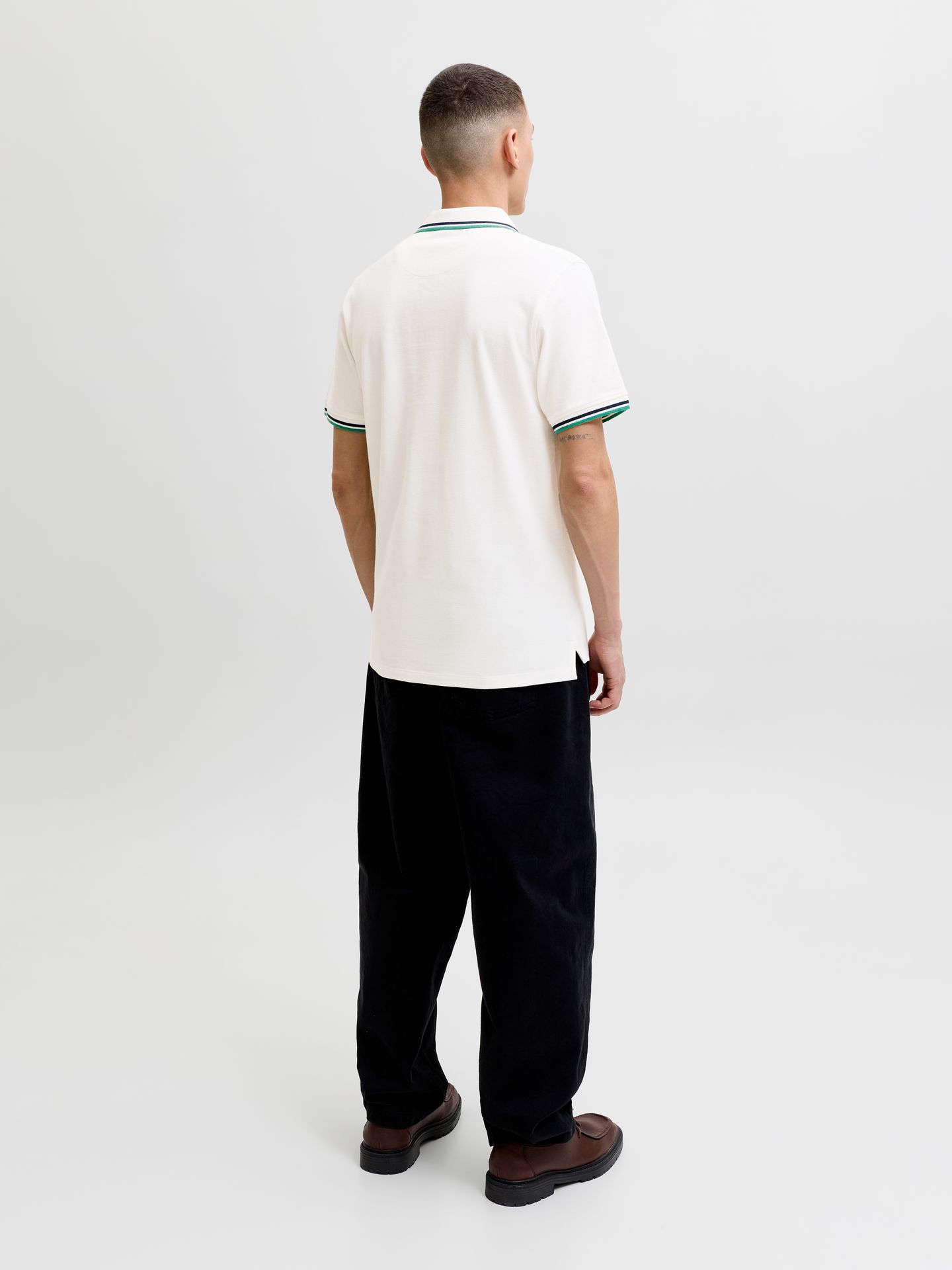 Jack & Jones JJEPAULOS POLO SS NOOS Cloud Dancer/PLAY 1/Verdant Green 2900167816040