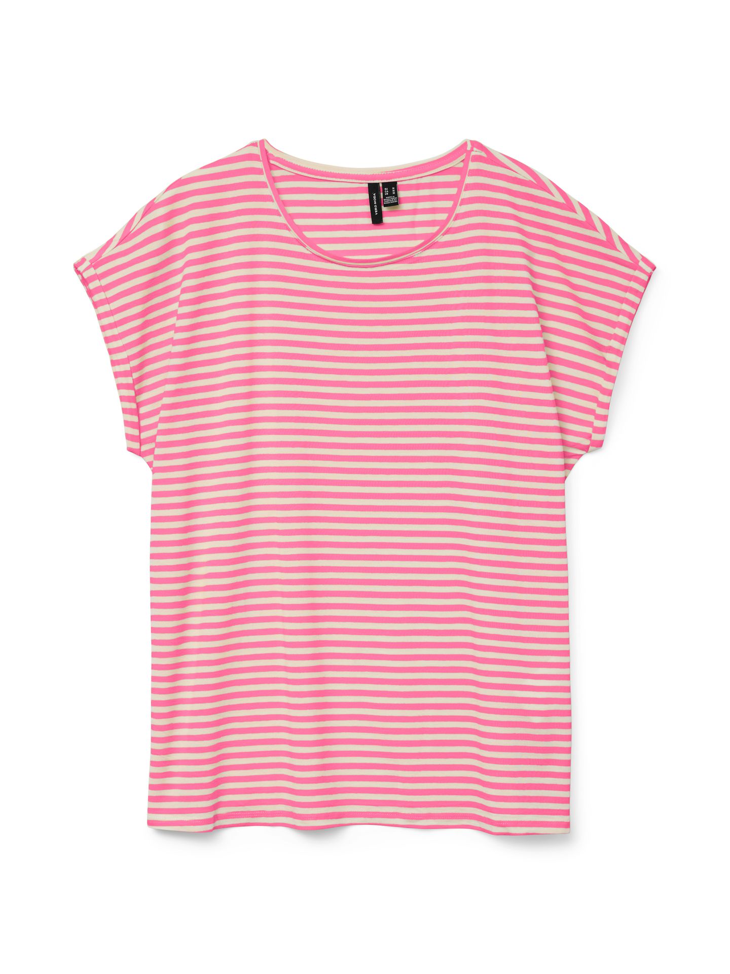 Vero Moda VMAVA PLAIN SS TOP STRIPE GA JRS  N Pink Cosmos/PRISTINE 00102839-EKA26011400003366