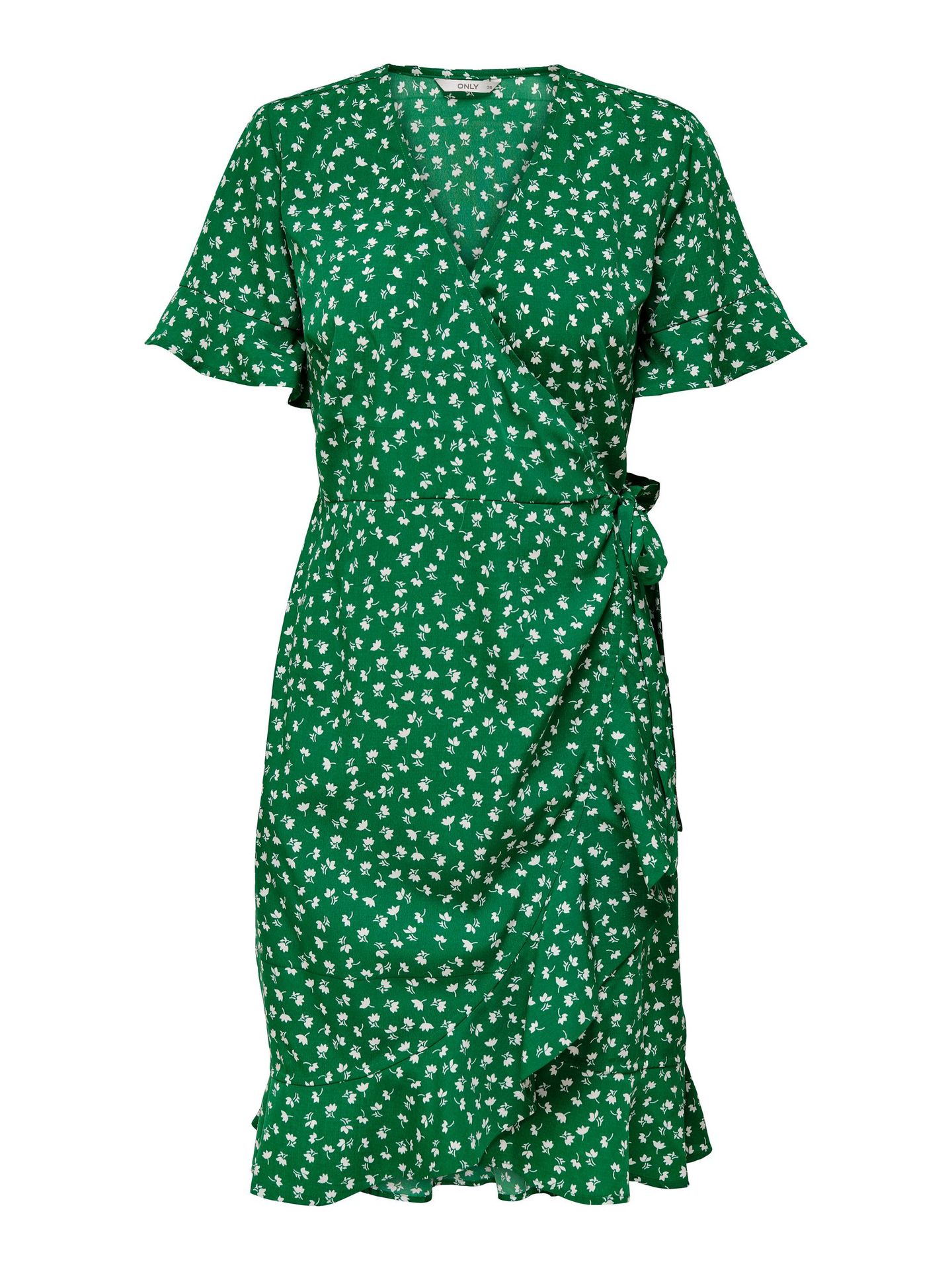 Only ONLOLIVIA S/S WRAP DRESS WVN NOOS Verdant Green/W.FIONA DITSY 00102855-EKA26011400001644