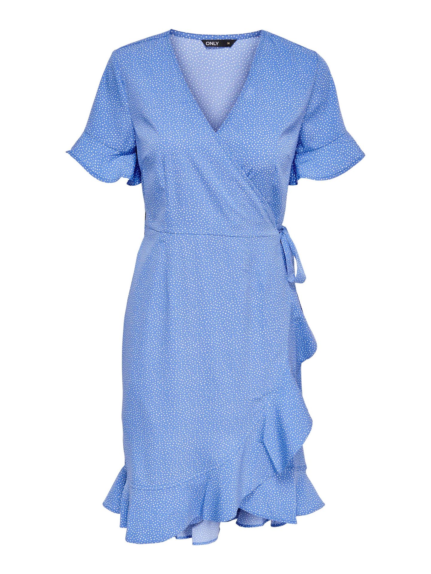 Only ONLOLIVIA S/S WRAP DRESS WVN NOOS Blue Bonnet/CONFETTI DOT 00102855-EKA26011400001645