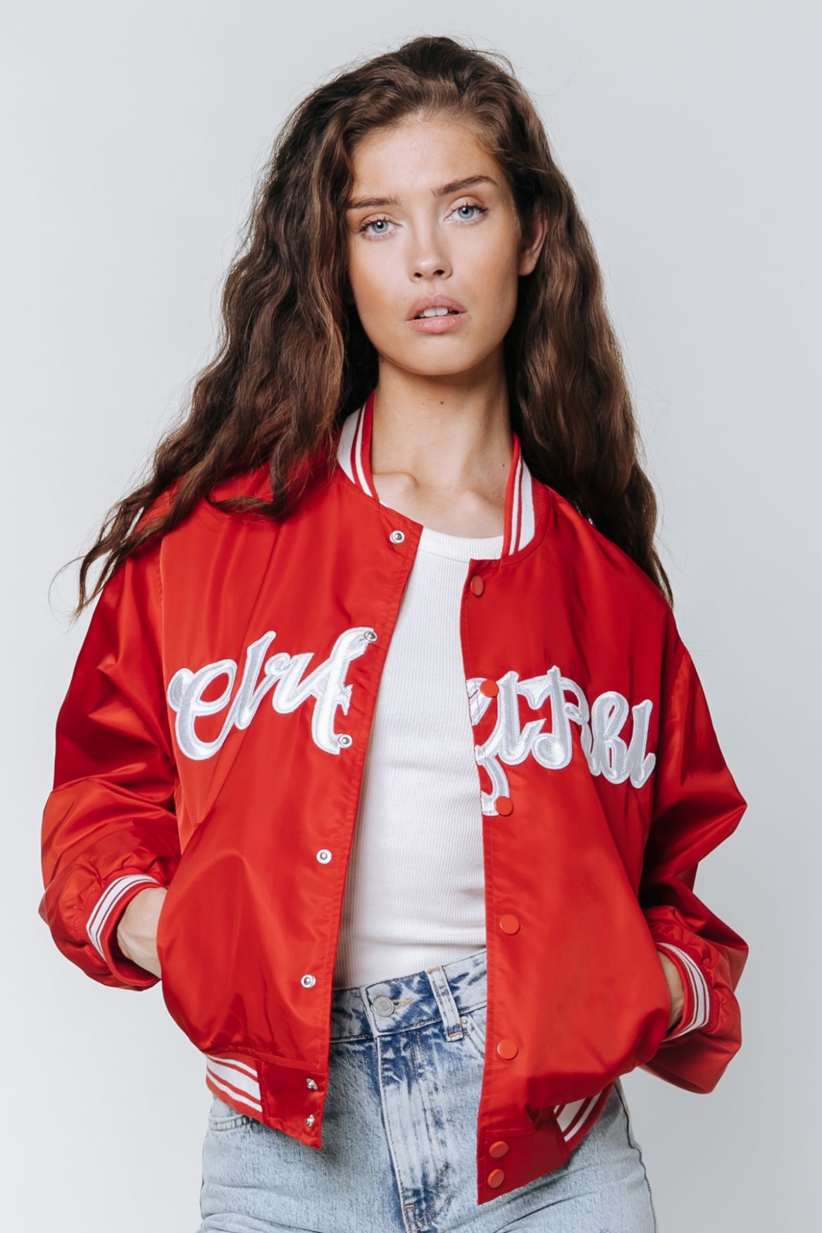 Colourful Rebel Felicia Clrfl Rbl Patch Satin Bomber 600 red 00102896-EKA26011600000002
