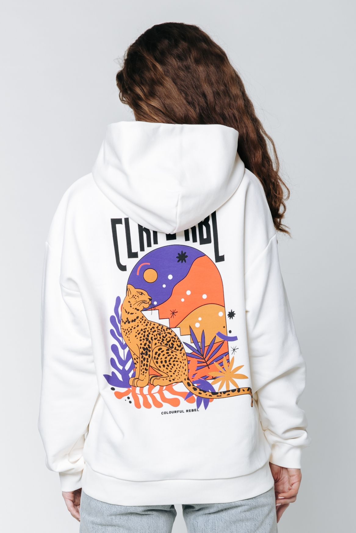 Colourful Rebel Panther Moon Clean Hoodie 112 off white 00102901-EKA26011600000004