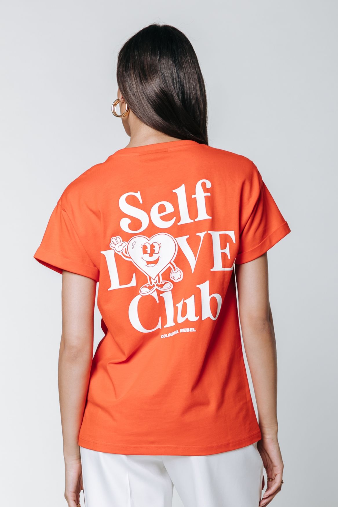 Colourful Rebel Self Love Club Boxy Tee 703 bright orange 00102905-EKA26011600000006