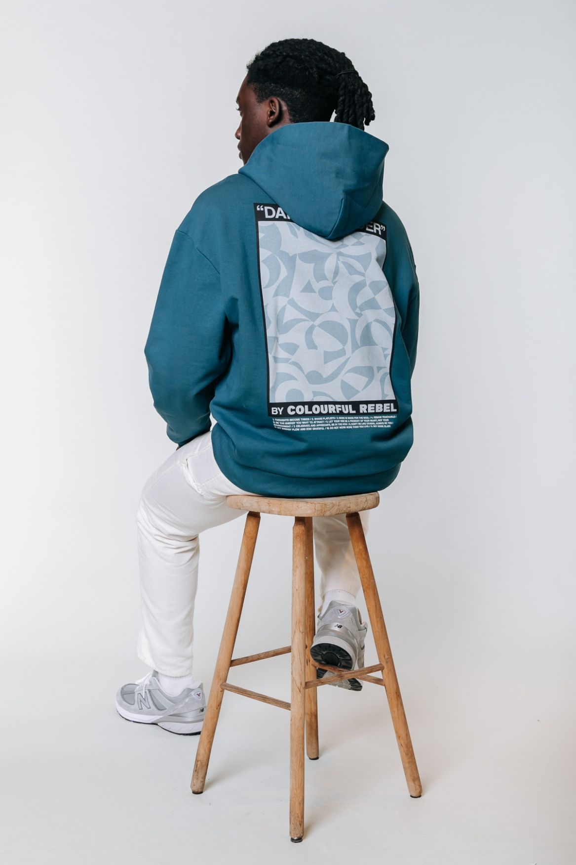 Colourful Rebel Daily Reminder Relaxed Clean Pkt Hoodie 515 dark turquoise 00102914-EKA26011600000008