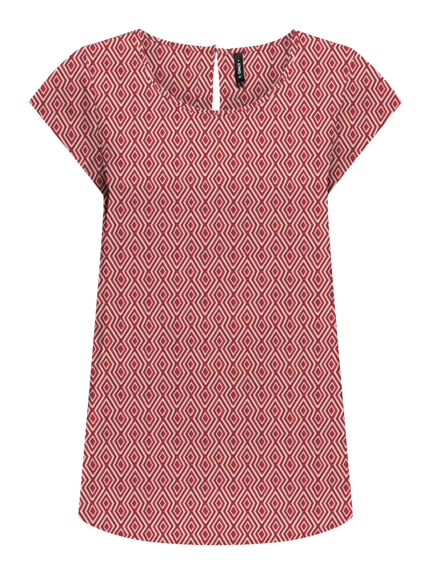 Only ONLNOVA LIFE S/S TOP AOP  PTM Karanda Red/681 Staycay geo 00102930-EKA26011400002940