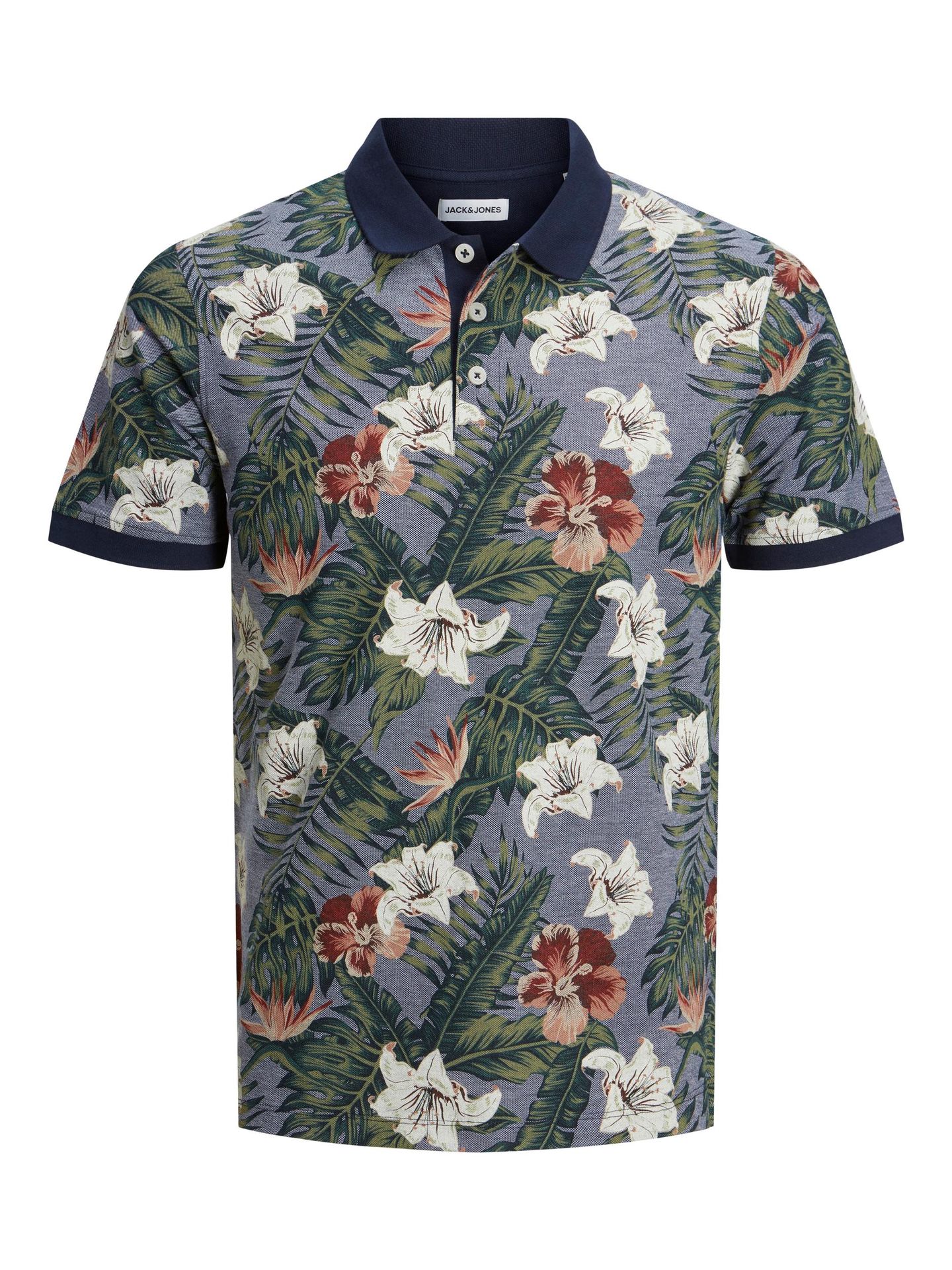Jack & Jones JJPAULOS TROPICANA AOP POLO Navy Blazer/SLIM FIT 00102956-EKA26011400000046
