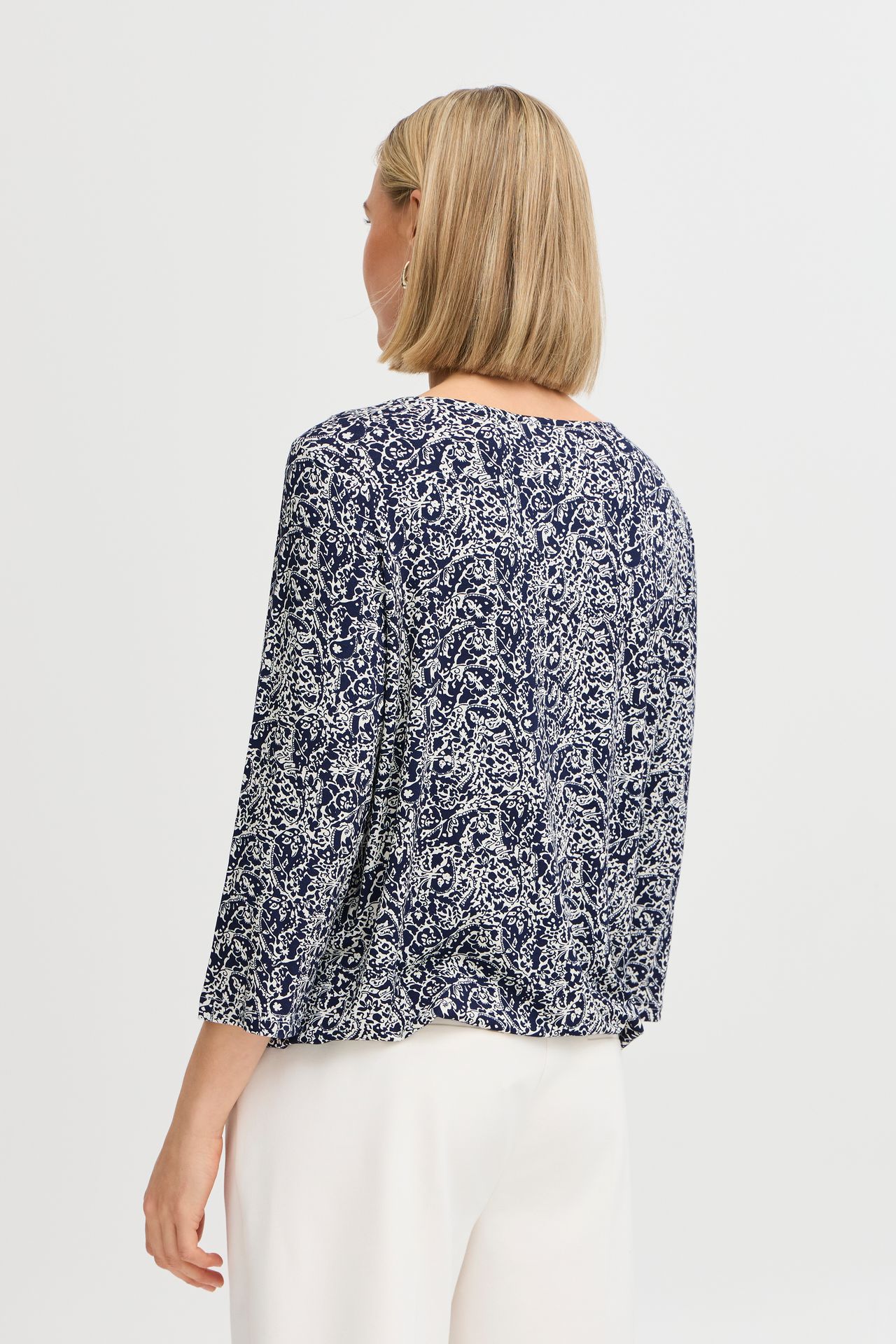 Fransa frFedot 4 t-shirt Navy Blazer AOP MS25 2900152918070