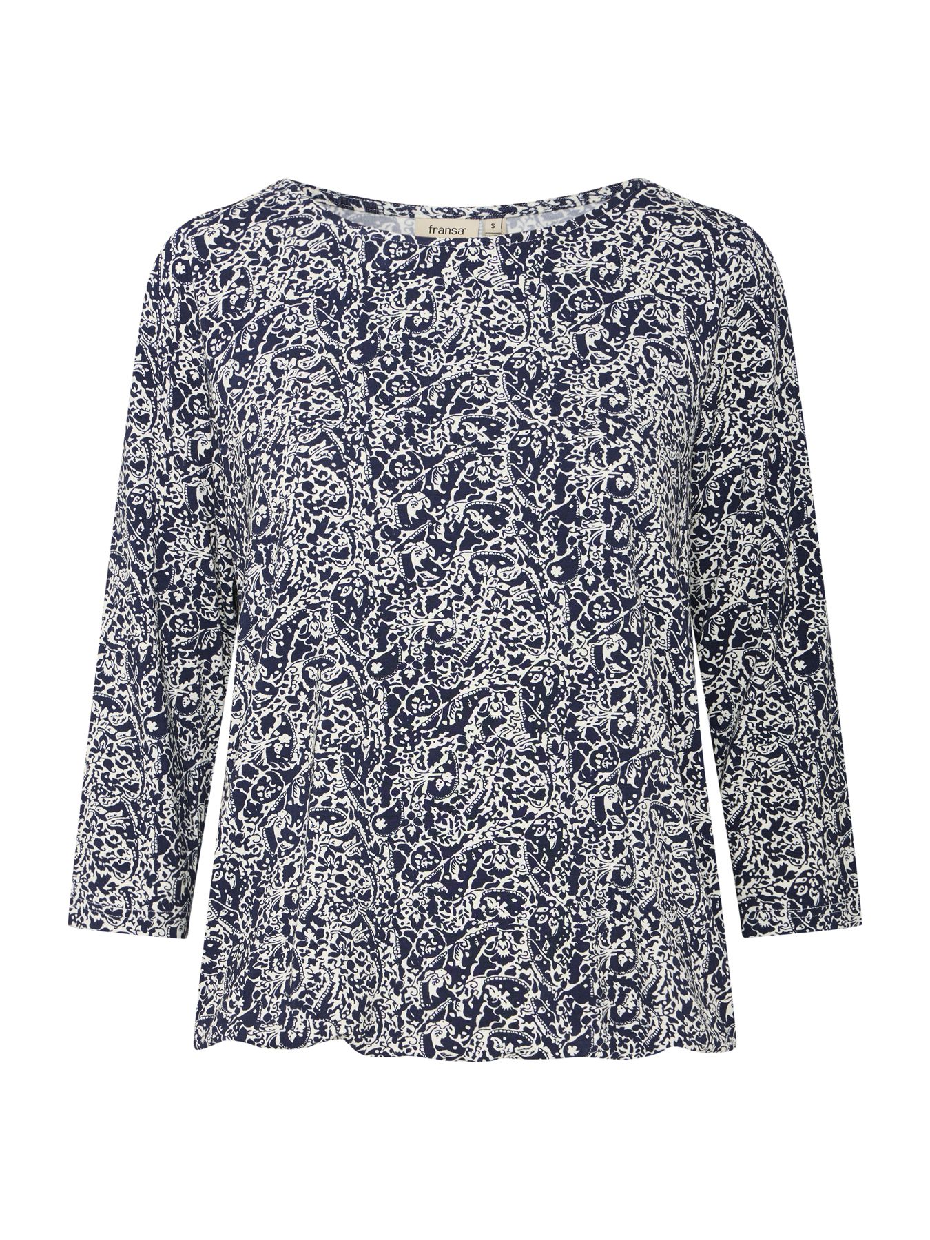 Fransa frFedot 4 t-shirt Navy Blazer AOP MS25 2900152918070