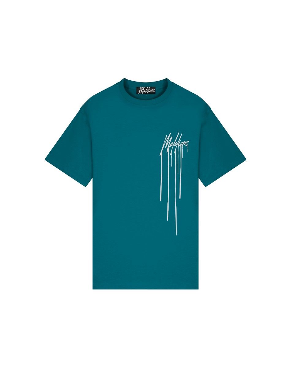 Malelions M2-ss23-13 T-shirt Teal/White 00103094-890