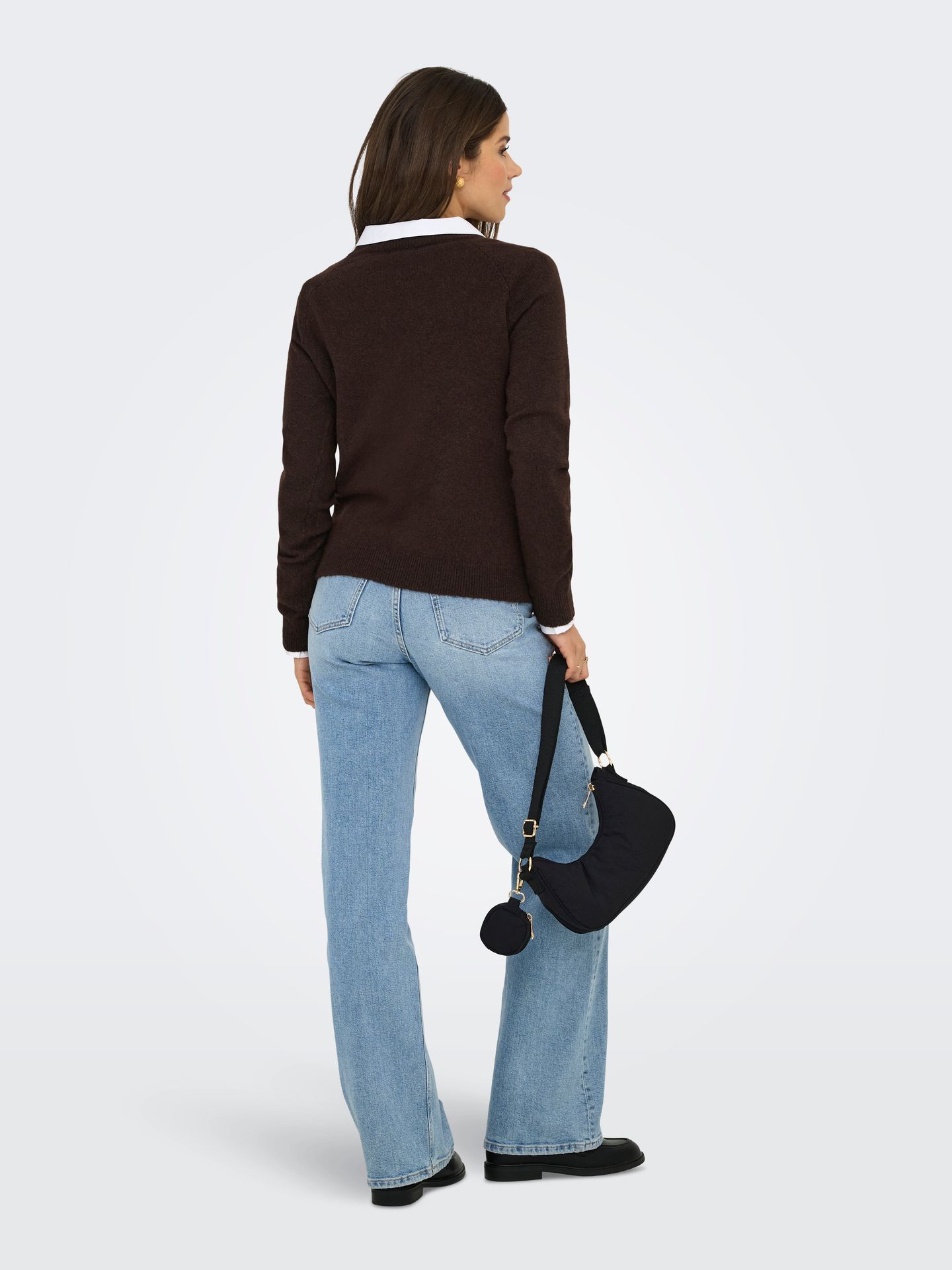 Only ONLRICA LIFE L/S PULLOVER  KNT NOOS Chocolate Torte/Black/birch stripe 2900168302016