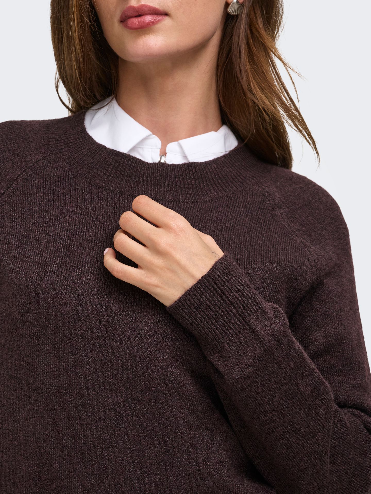 Only ONLRICA LIFE L/S PULLOVER  KNT NOOS Fudge/Melange 2900168316068