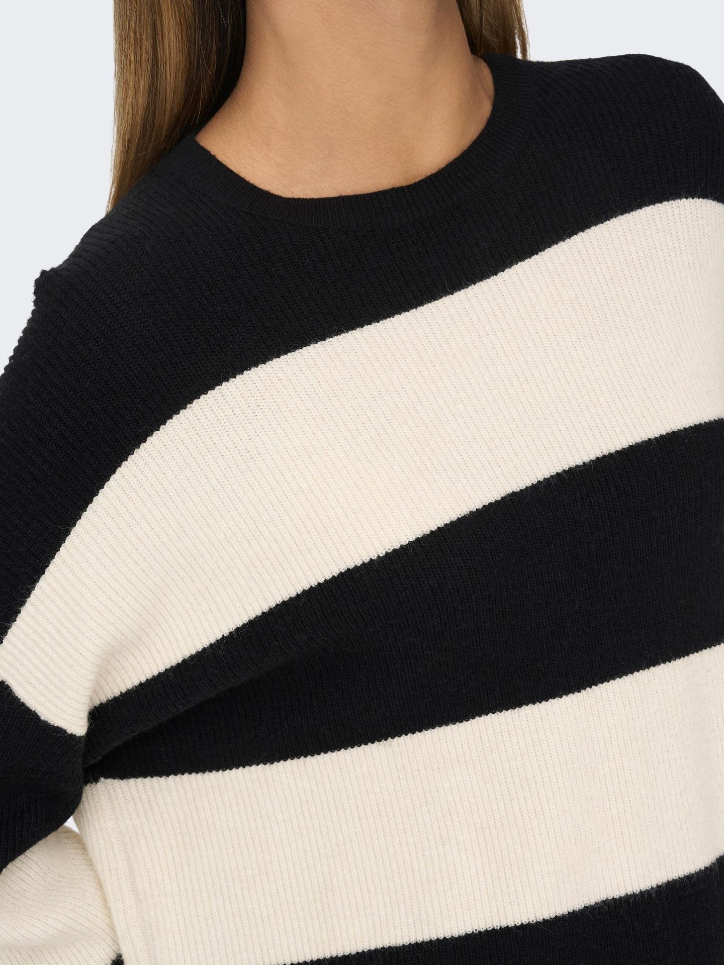 Only ONLATIA L/S STRIPE PULLOVER KNT NOO Black/Whitecap Gray Melange 2900138268045