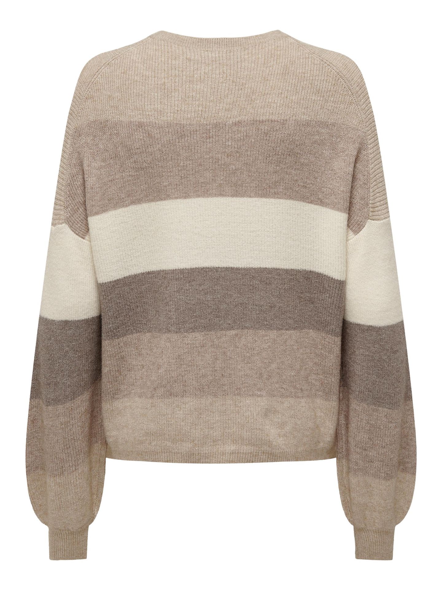 Only ONLATIA L/S STRIPE PULLOVER KNT NOO Feather Gray/W. BEIGE/WHITECAP GRAY 2900138264016