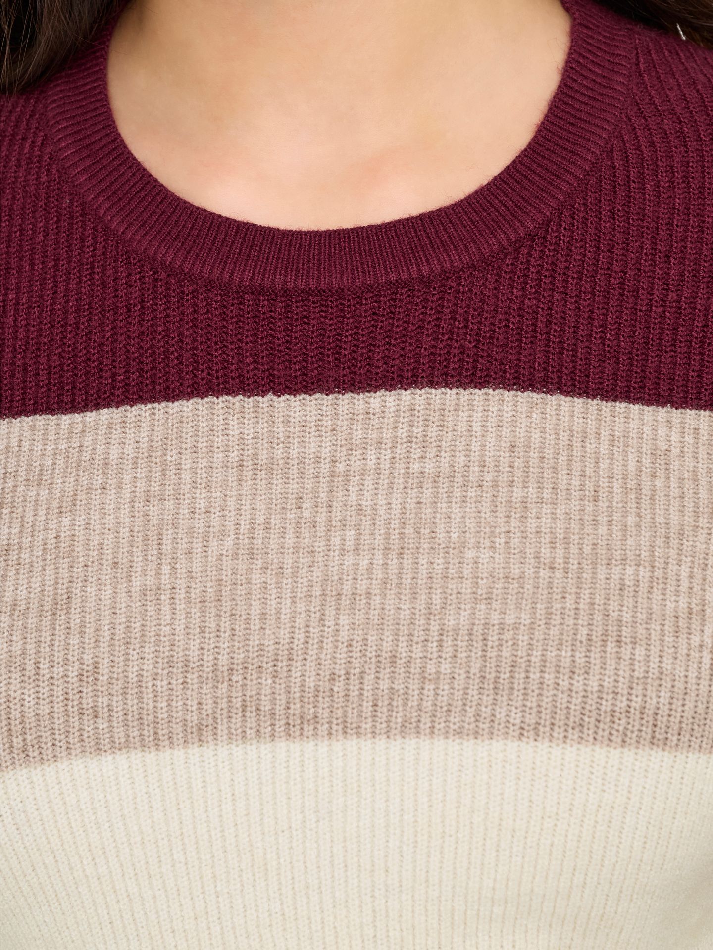 Only ONLATIA L/S STRIPE PULLOVER KNT NOO Zinfandel/W. WhitecapGray/SilverMin 2900159722038