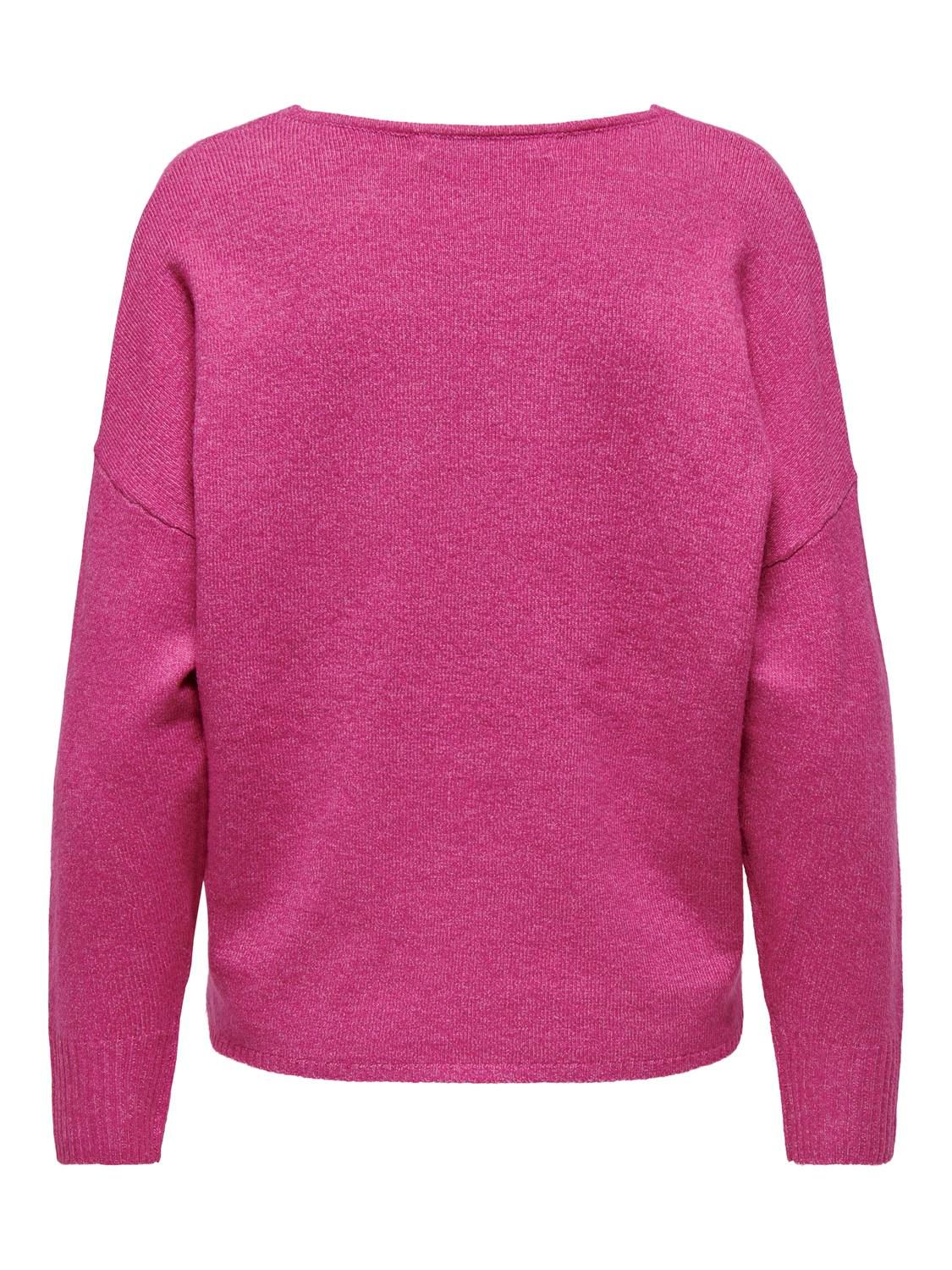 Only ONLRICA LIFE L/S V-NECK PULLO KNT N Raspberry Rose/Melange 2900153265029