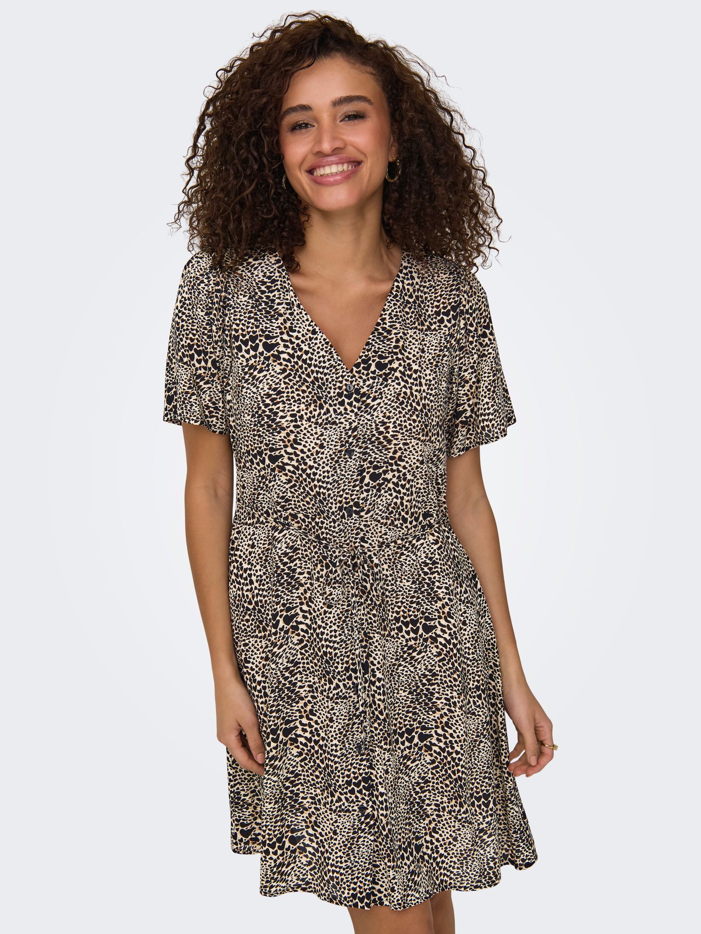 Only ONLEVIDA S/S SHORT DRESS WVN NOOS Pumice Stone/ALMA HEART LEO 2900156970029