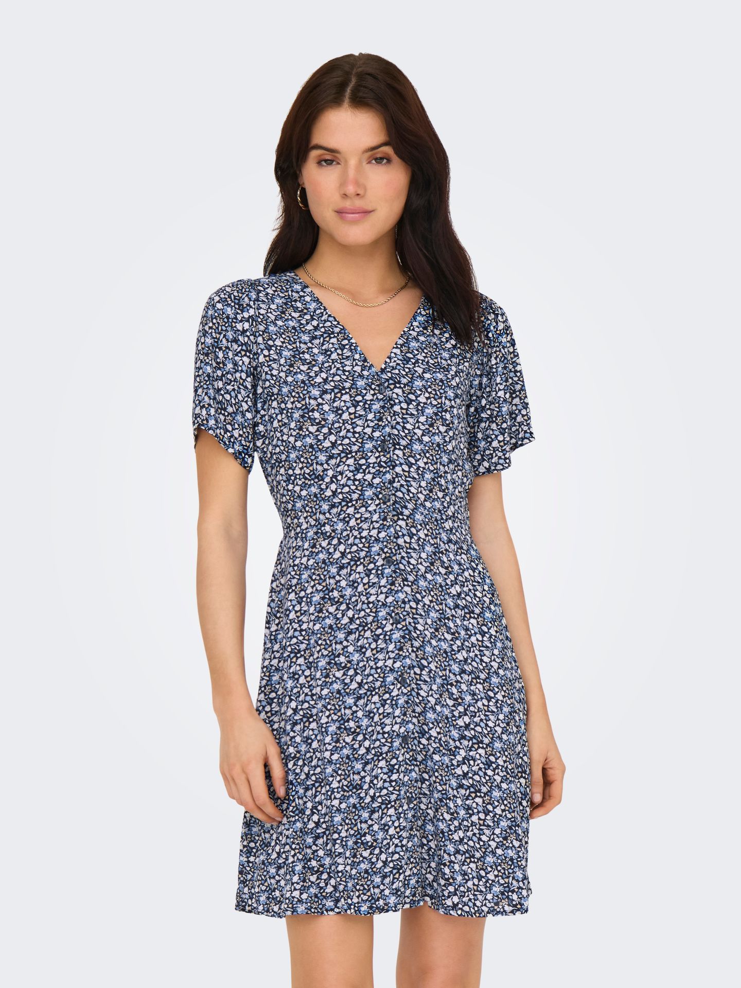 Only ONLEVIDA S/S SHORT DRESS WVN NOOS Night Sky/SOFIA WHITE BLUE DITSY 2900166547051