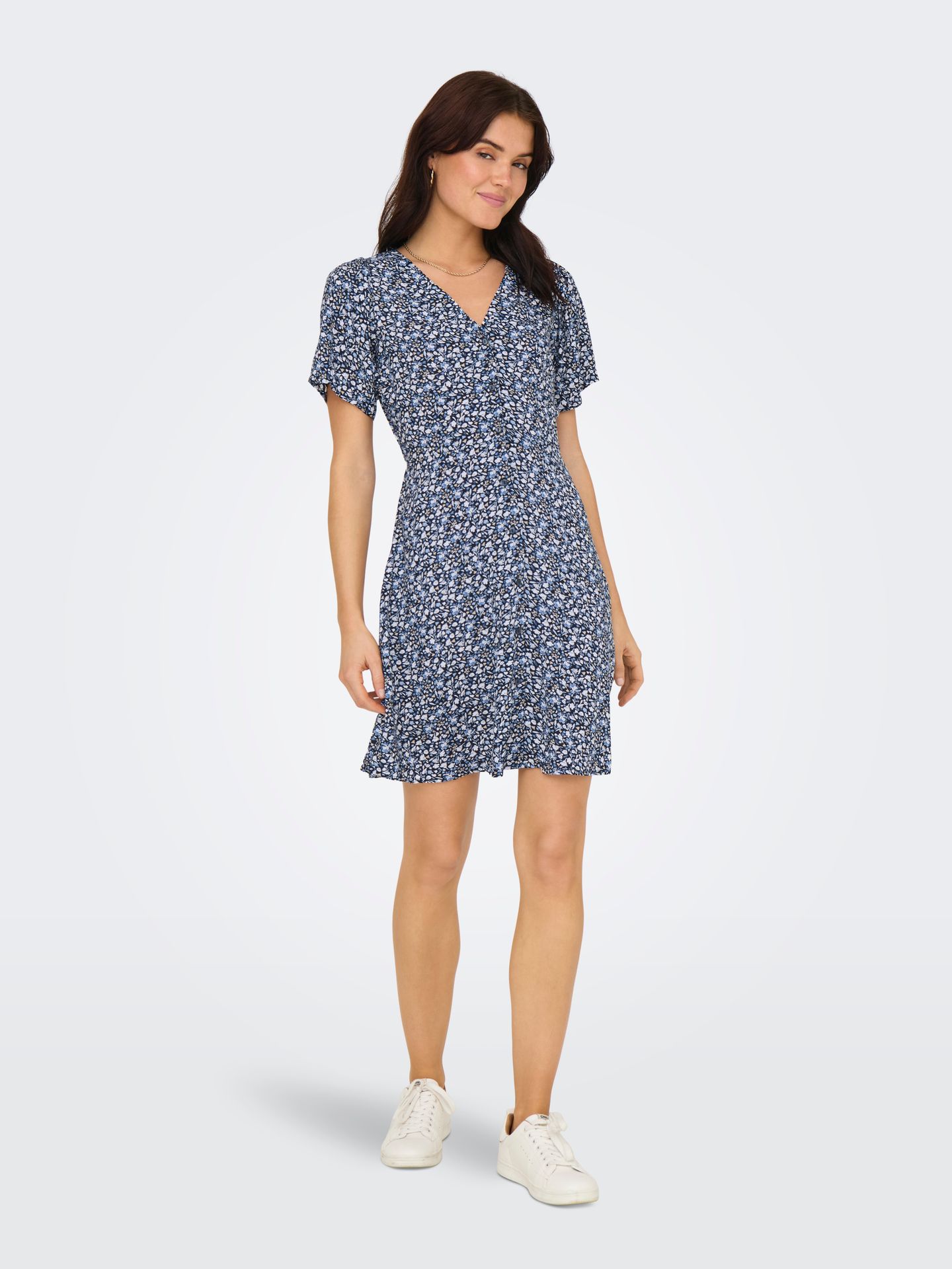 Only ONLEVIDA S/S SHORT DRESS WVN NOOS Night Sky/SOFIA WHITE BLUE DITSY 2900166547051