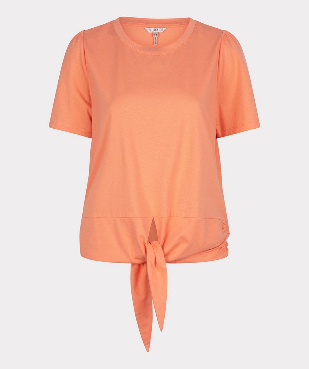 Esqualo T-shirt knot detail 215 215 bright peach 00103571-EKA26009300000012