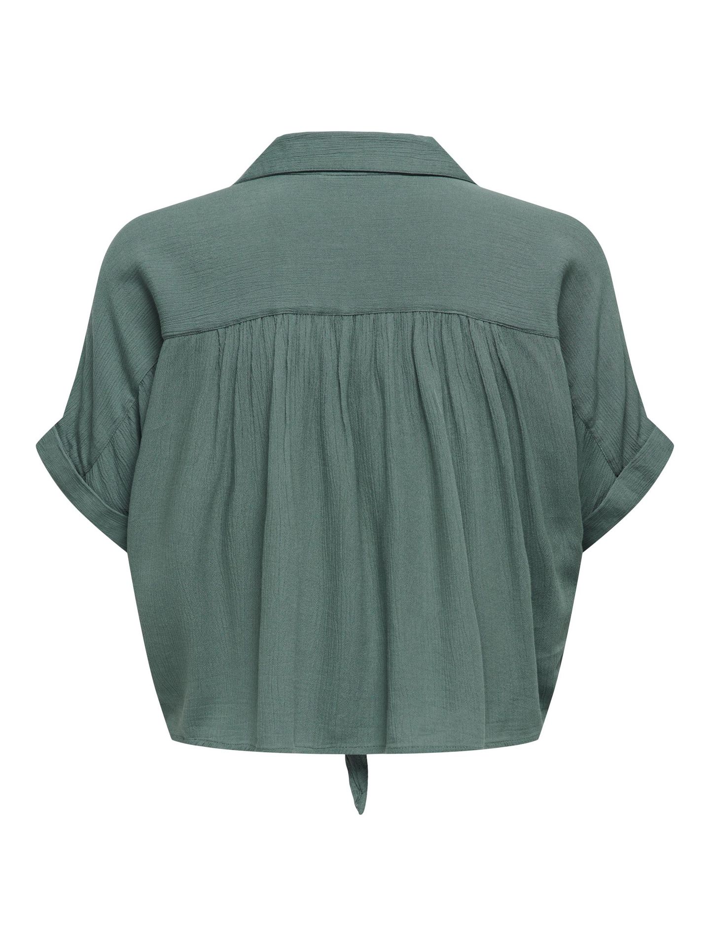 Only ONLPAULA LIFE S/S TIE SHIRT WVN NOO Balsam Green 2900138662010