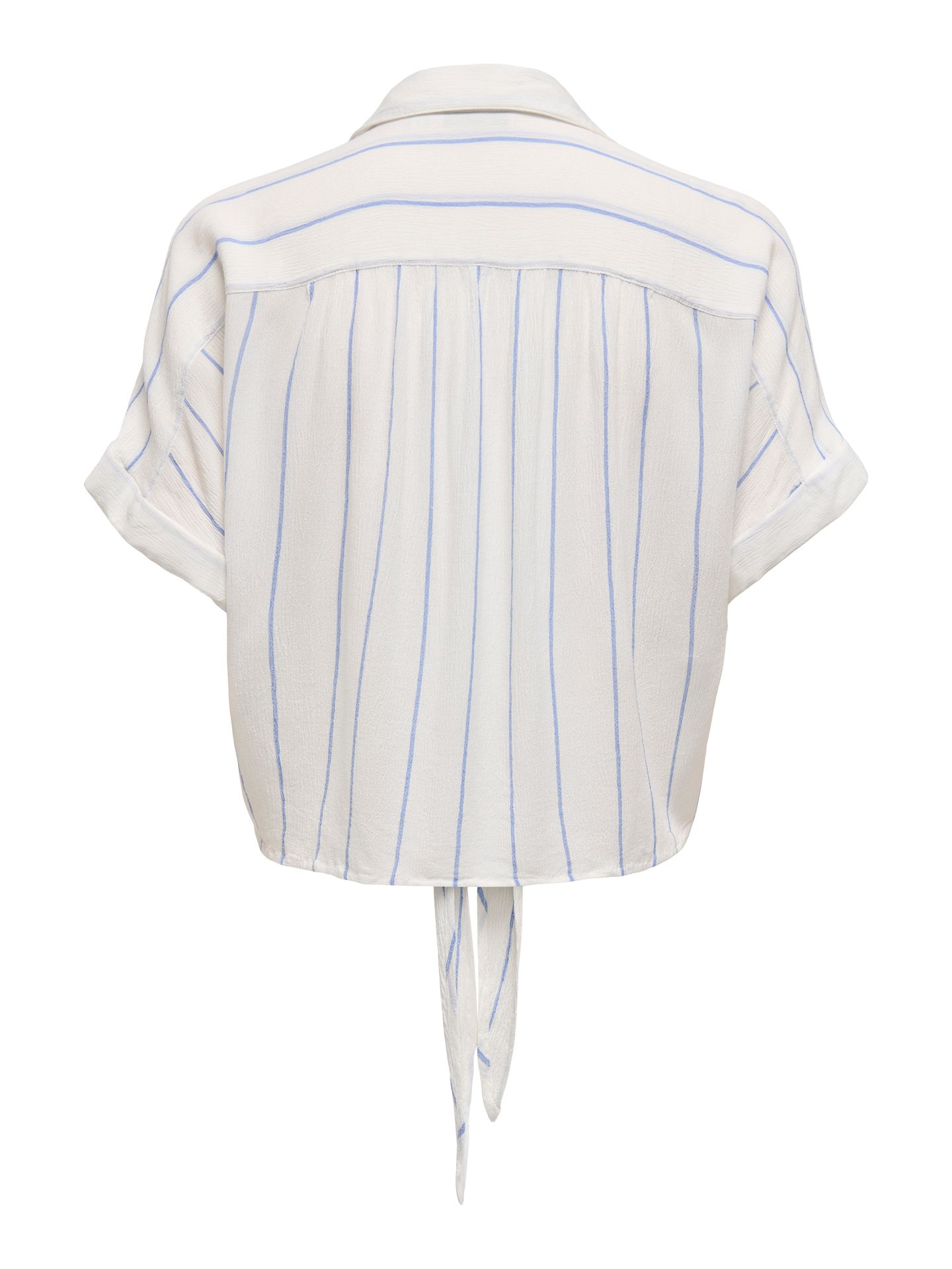 Only ONLPAULA LIFE S/S TIE SHIRT WVN NOO Cloud Dancer/WIDE BLUE BONNET STRIP 2900156485042