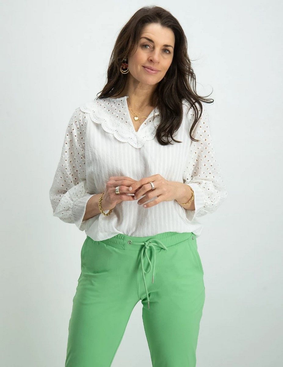 Tramontana Top Broderie Fabric Mix White 001000 2900138681035