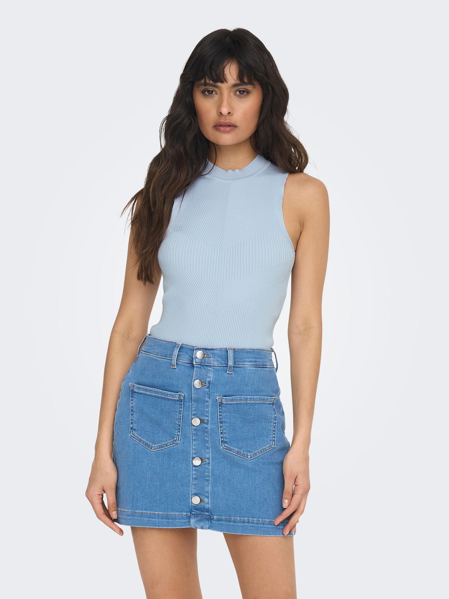 Only ONLBIANKA S/L O-NECK TOP KNT Cashmere Blue 2900138737053 Only ONLBIANKA S/L O-NECK TOP KNT Cashmere Blue 2900138737053